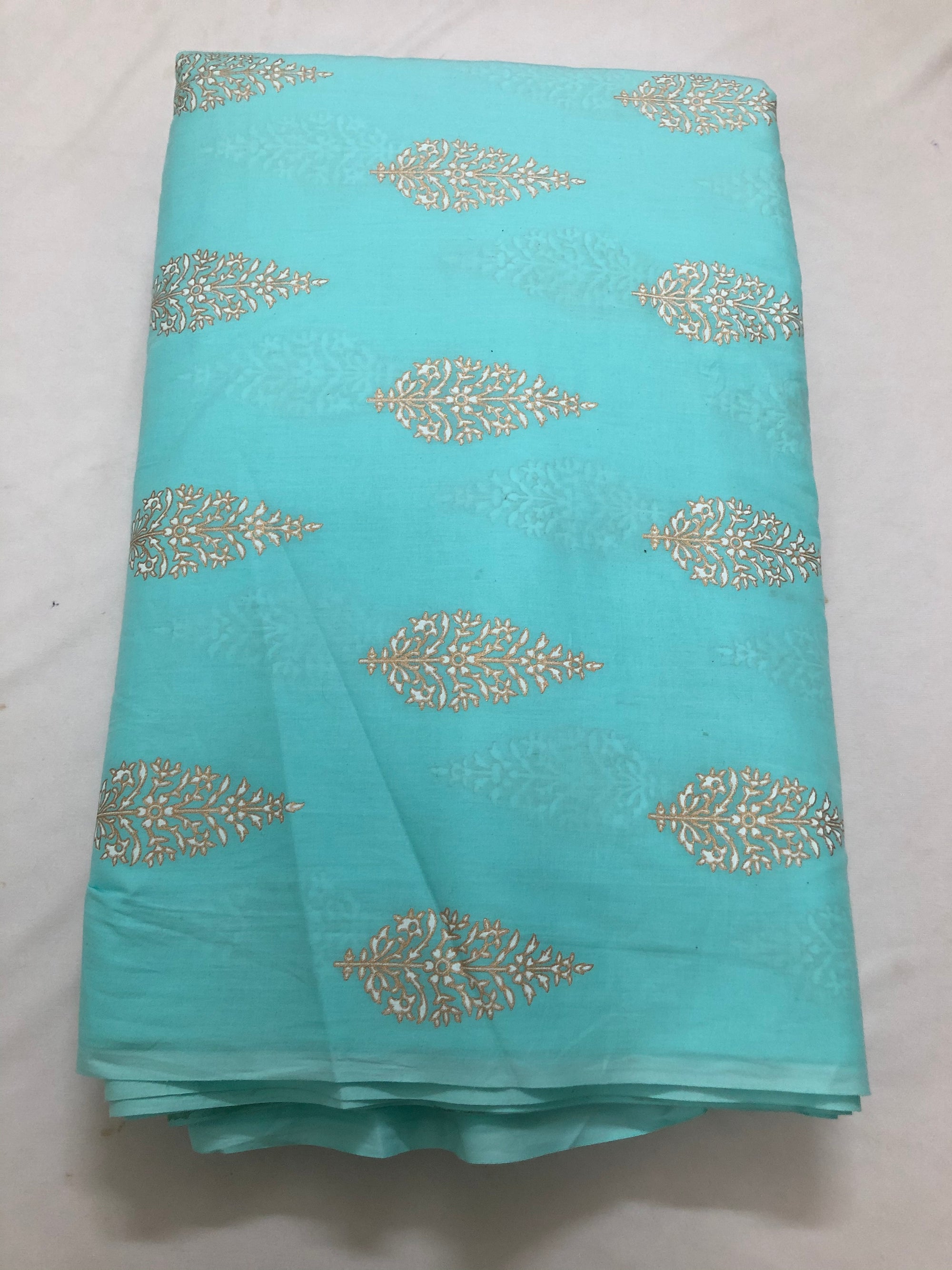 Gold foil Printed cotton fabric