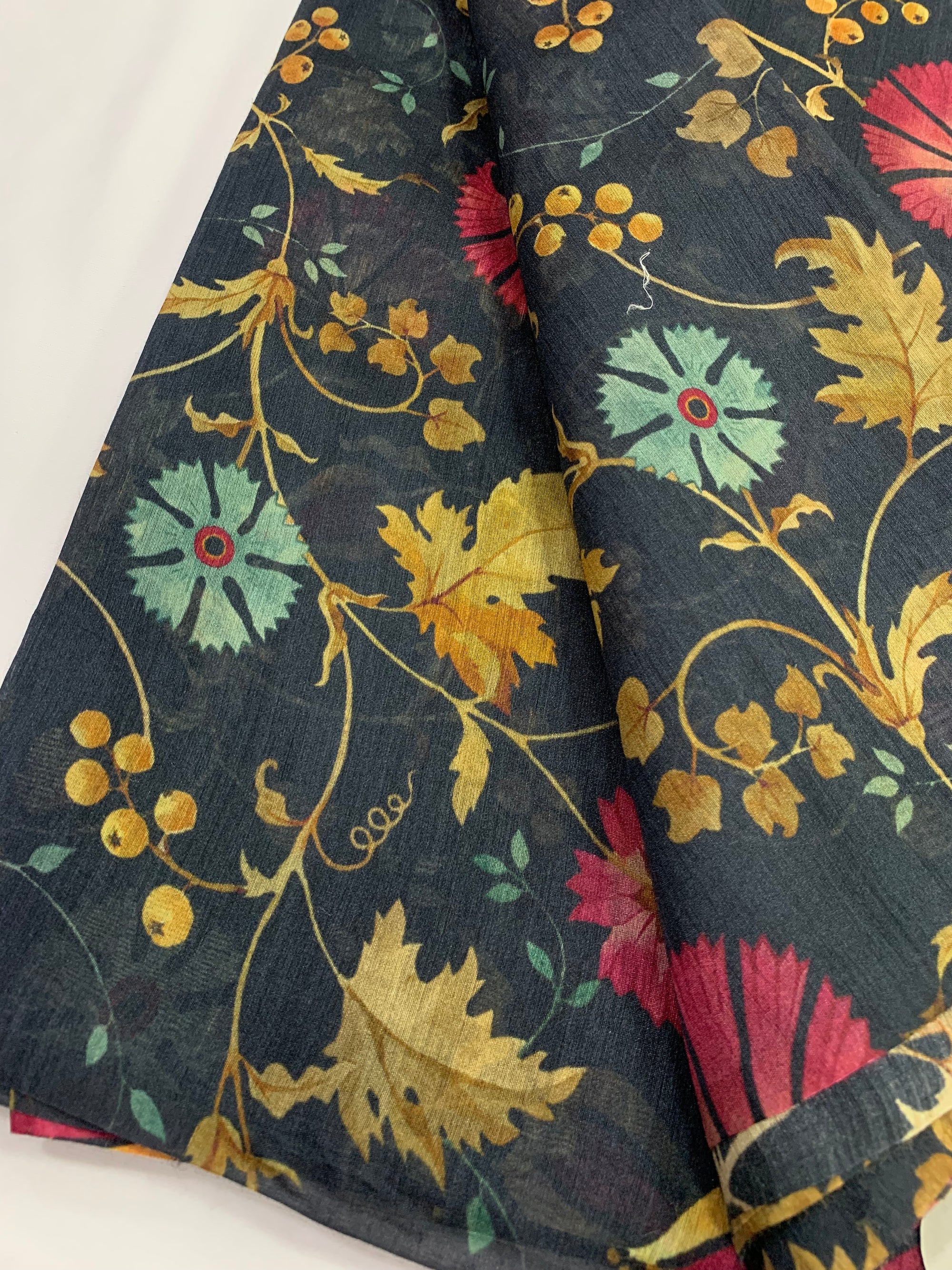 Digital Printed handloom pure munga silk fabric