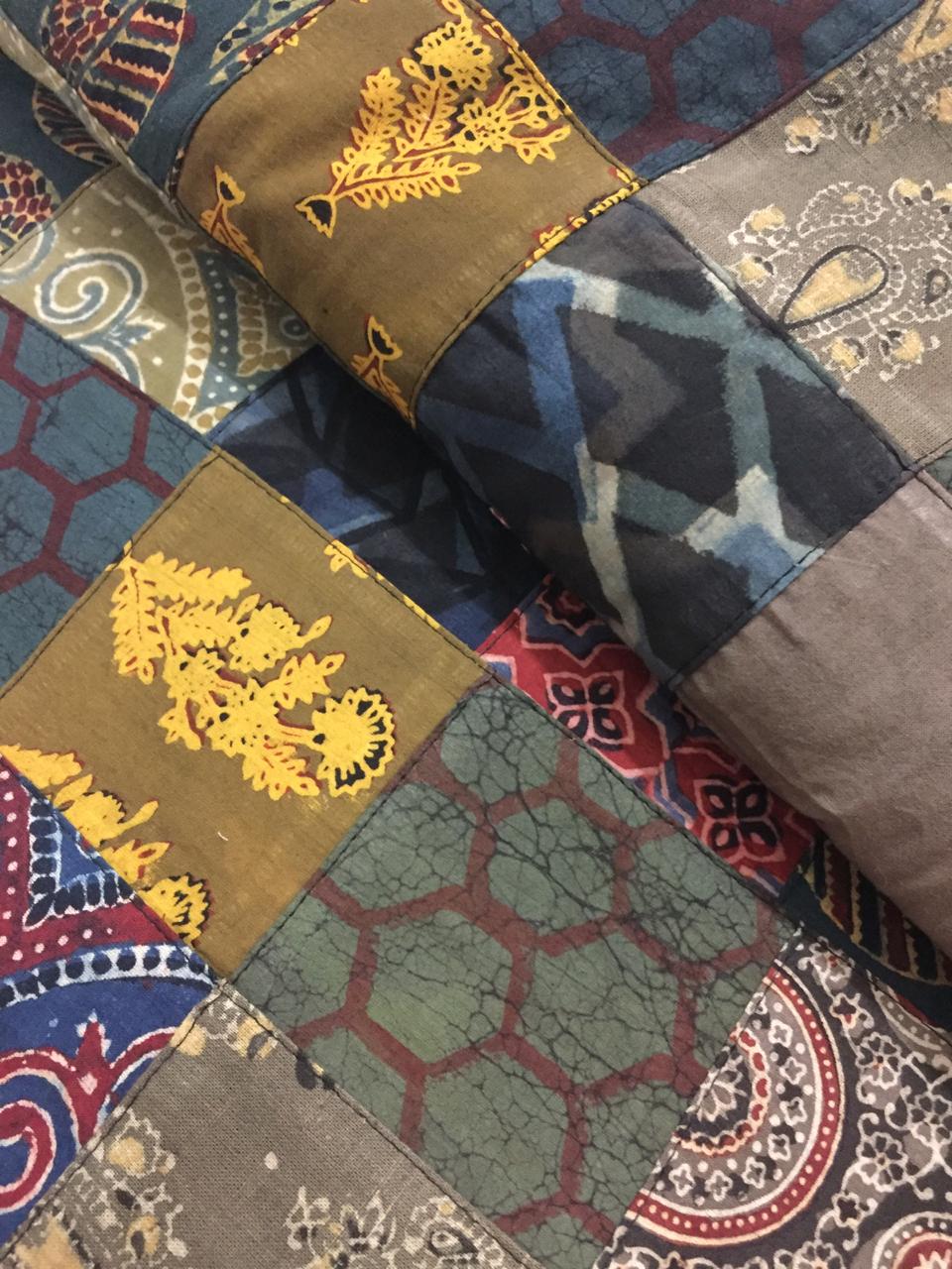 Printed Patch work cotton fabric