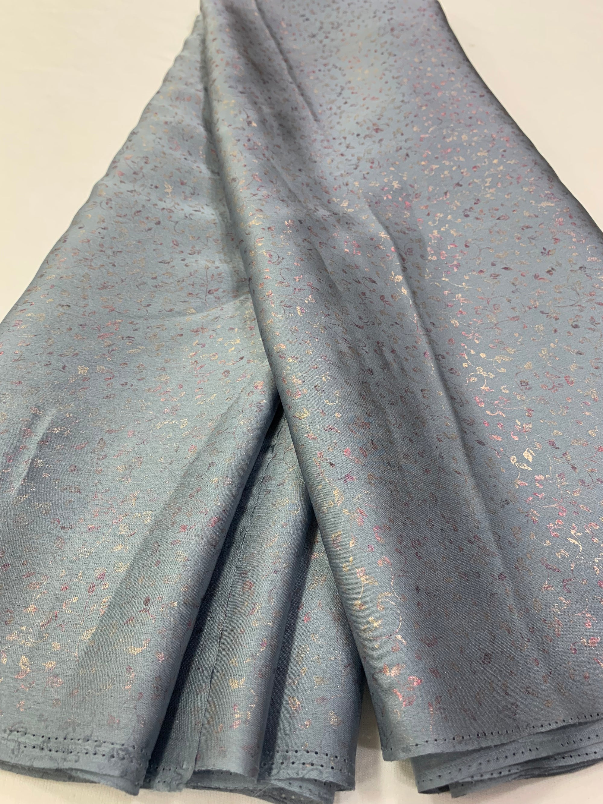 Foil Printed semi silk fabric