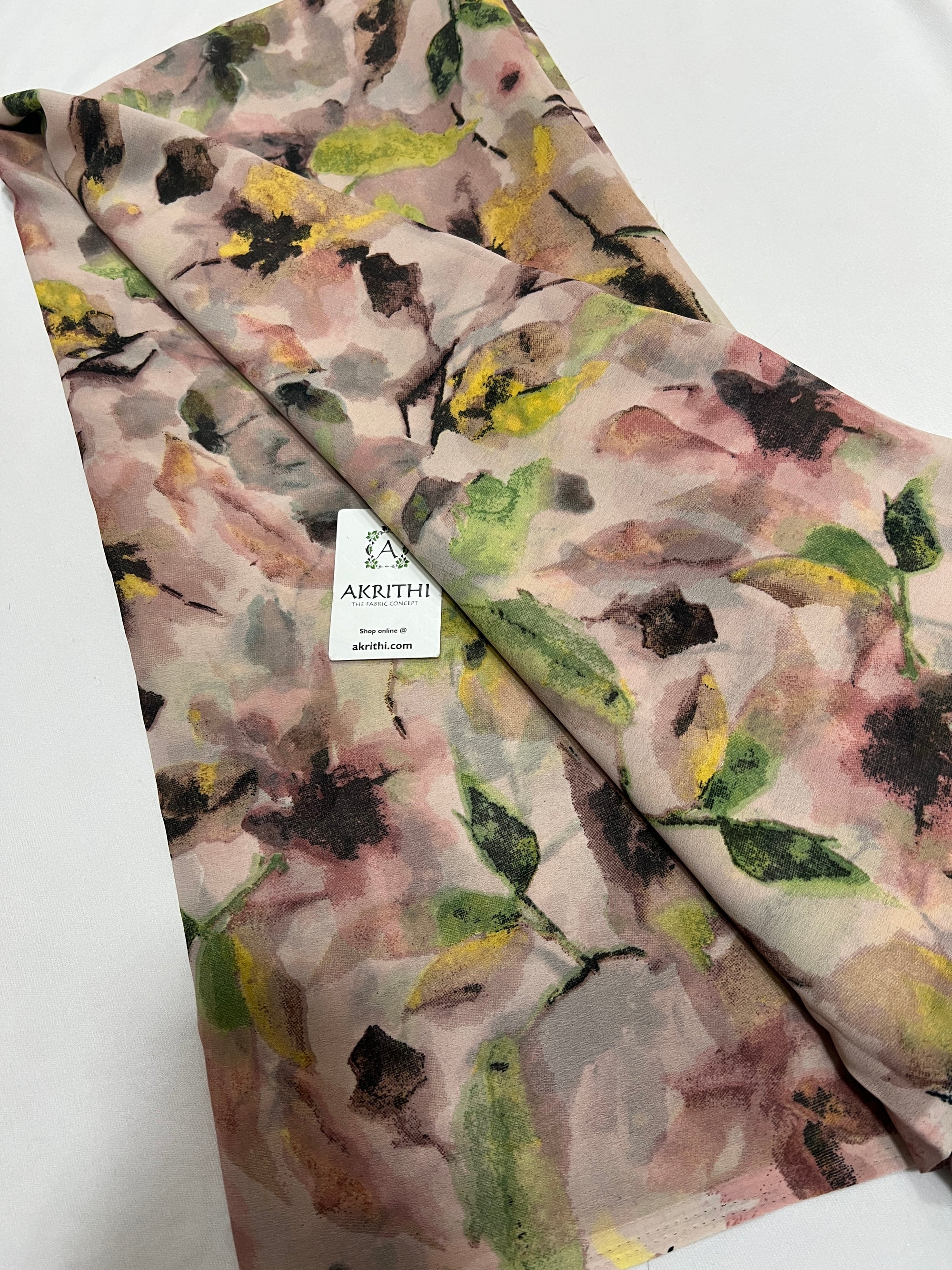 Digital floral printed georgette fabric