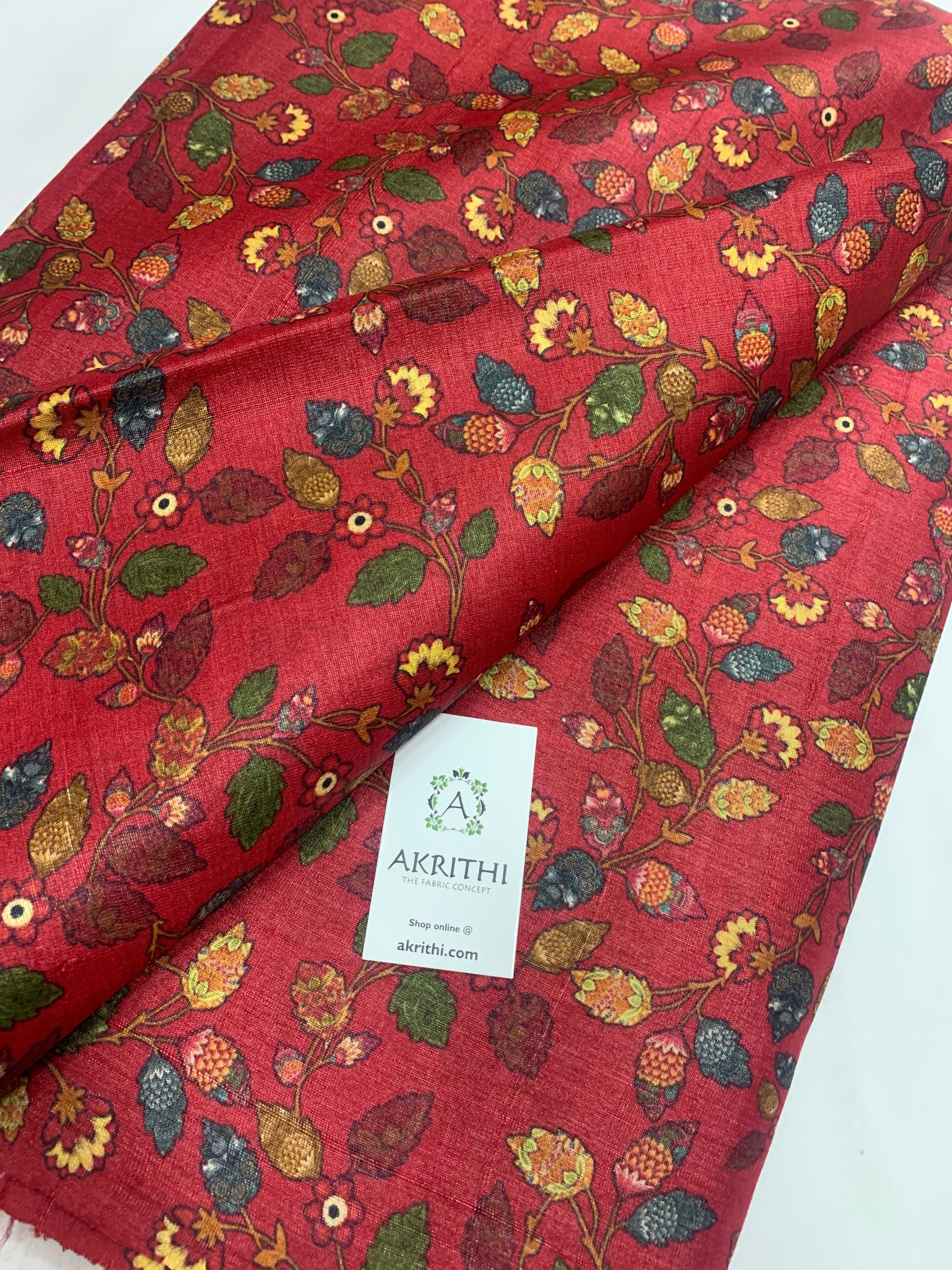 Digital Printed handloom pure tussar silk fabric