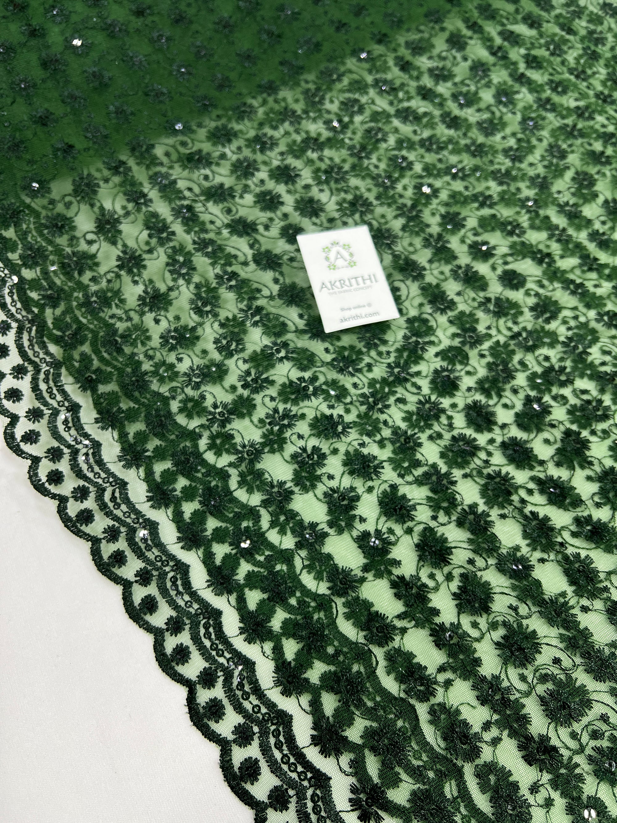 Embroidery on net fabric