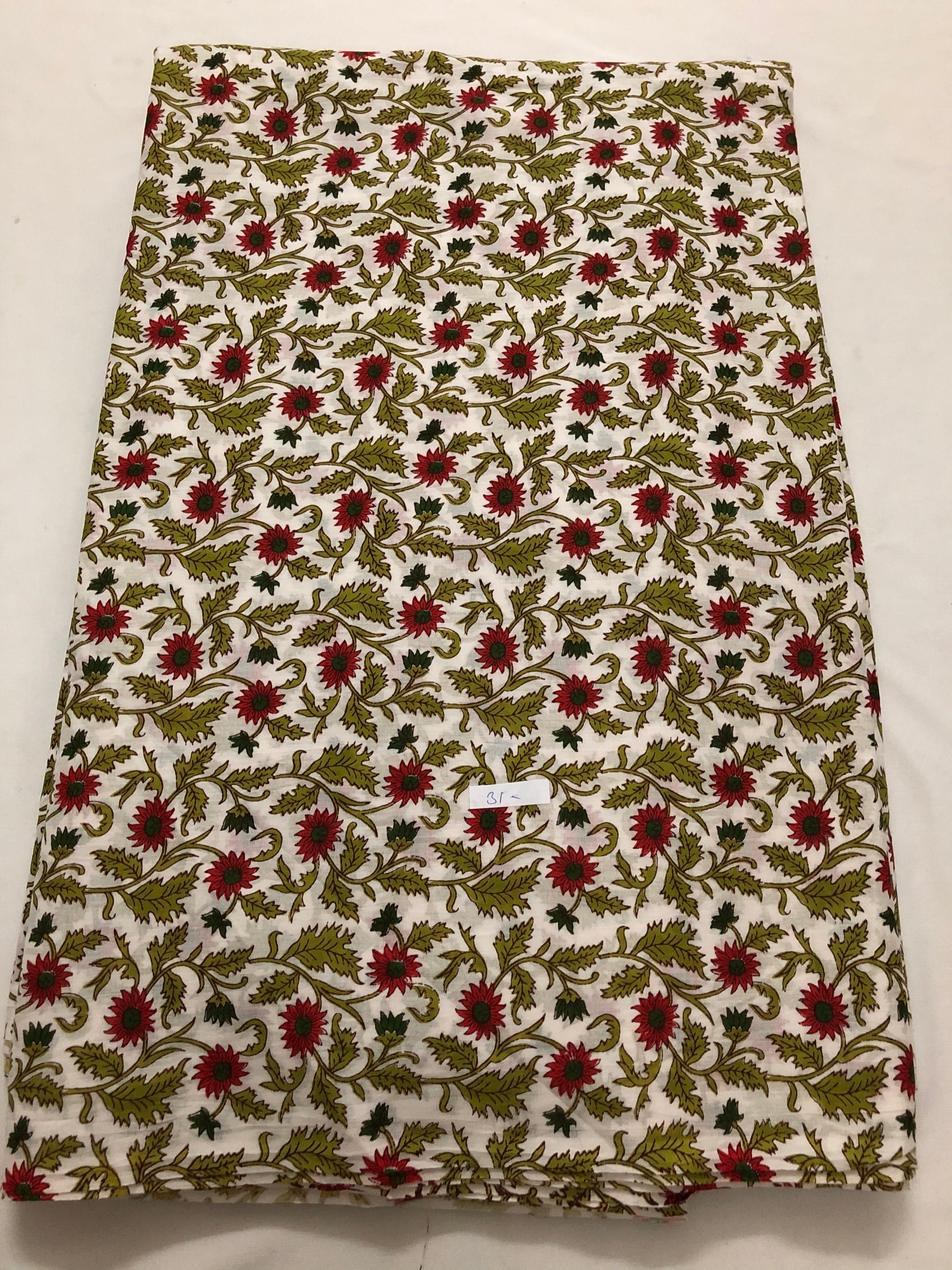 Printed cotton fabric 1.25 metres cut