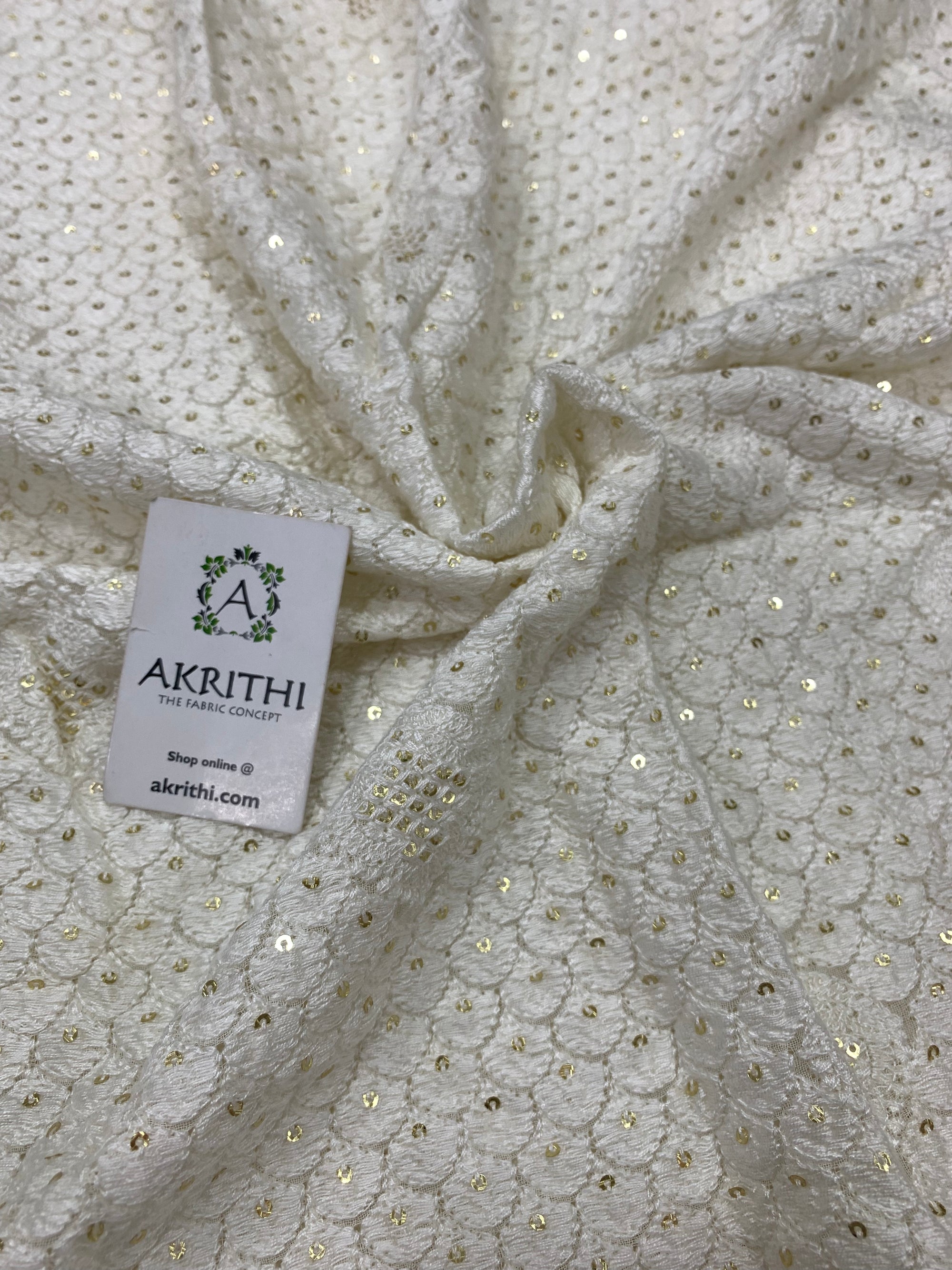 Embroidery on dyeable pure georgette fabric