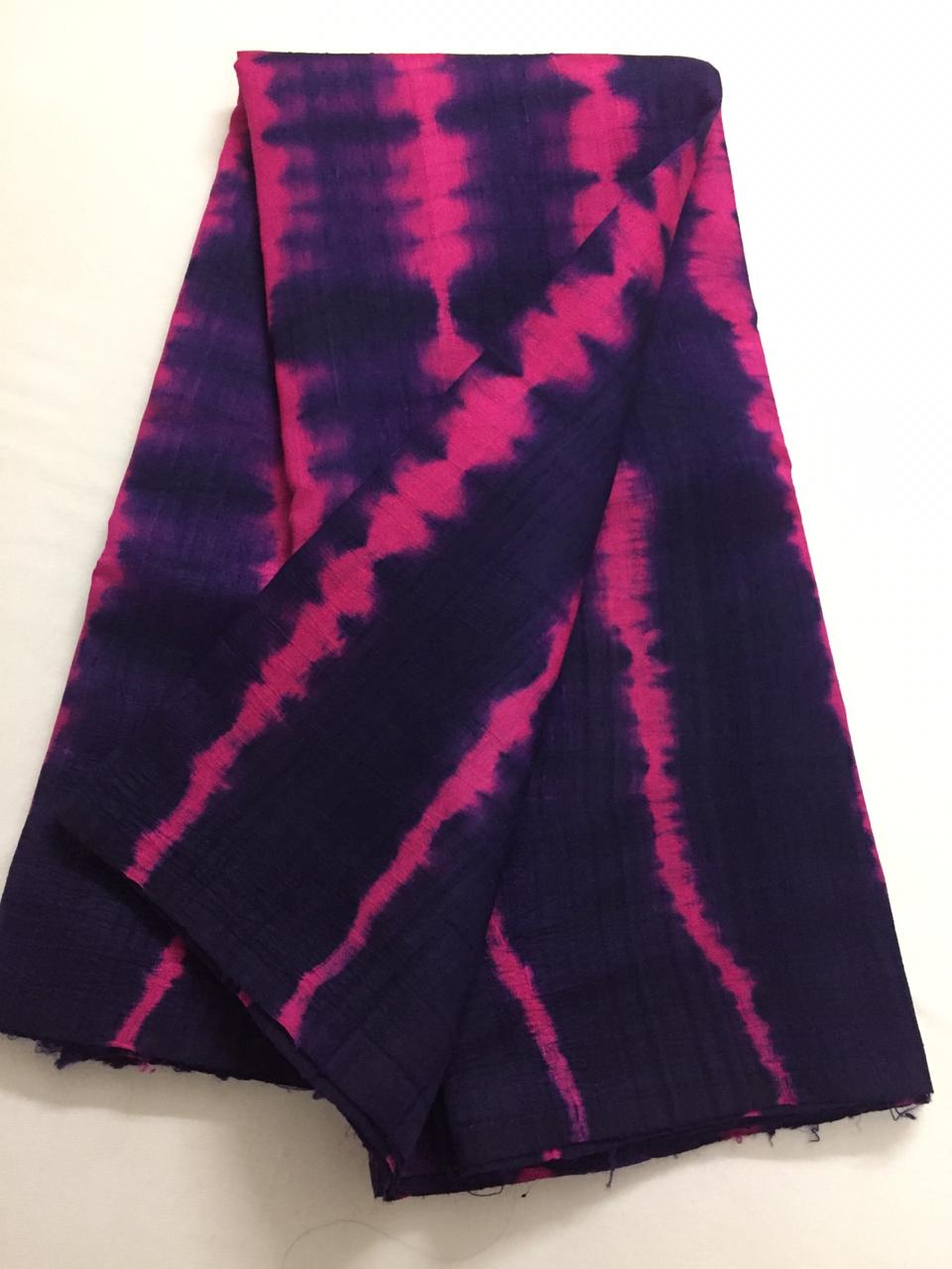 Tie and dye leheriya pure raw silk saree