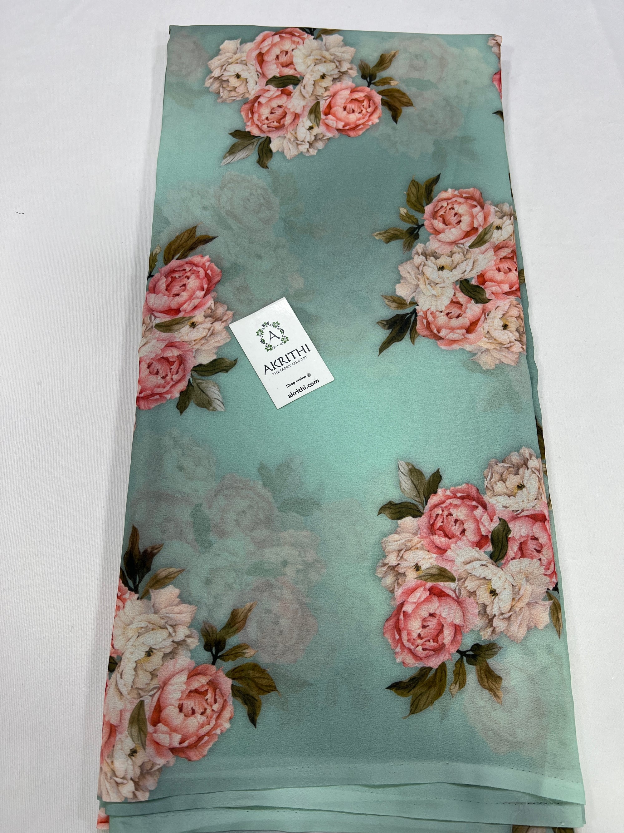 Digital floral printed georgette fabric