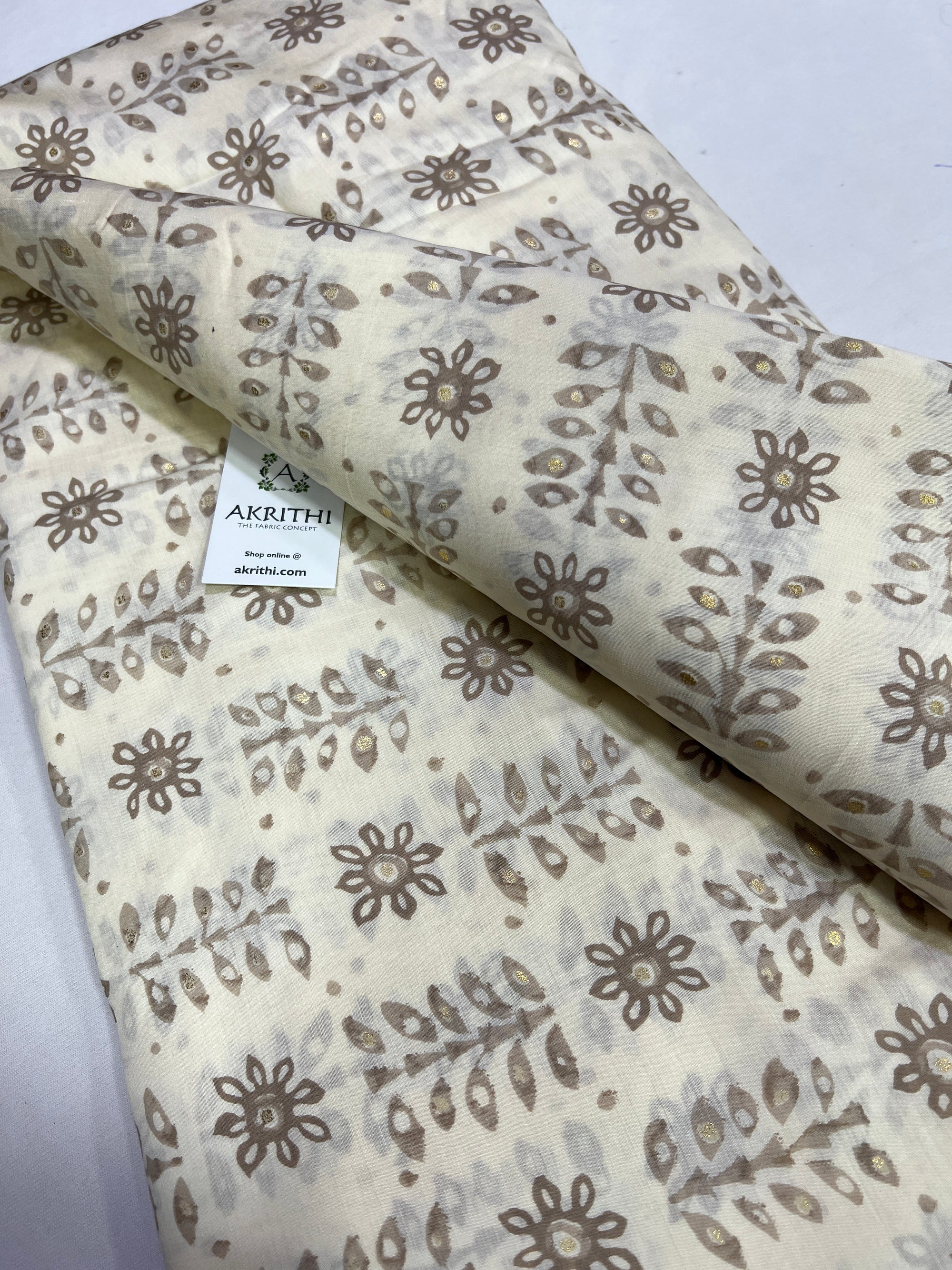 Printed silk fabric