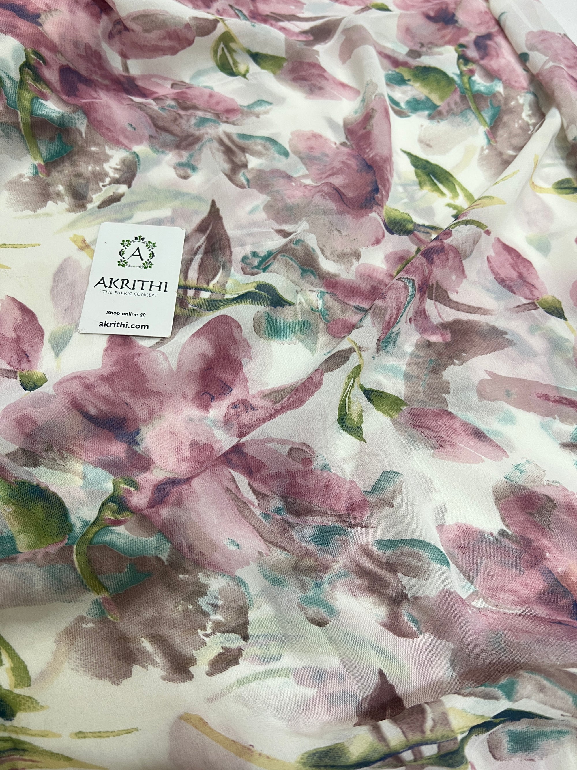 Digital floral printed georgette fabric