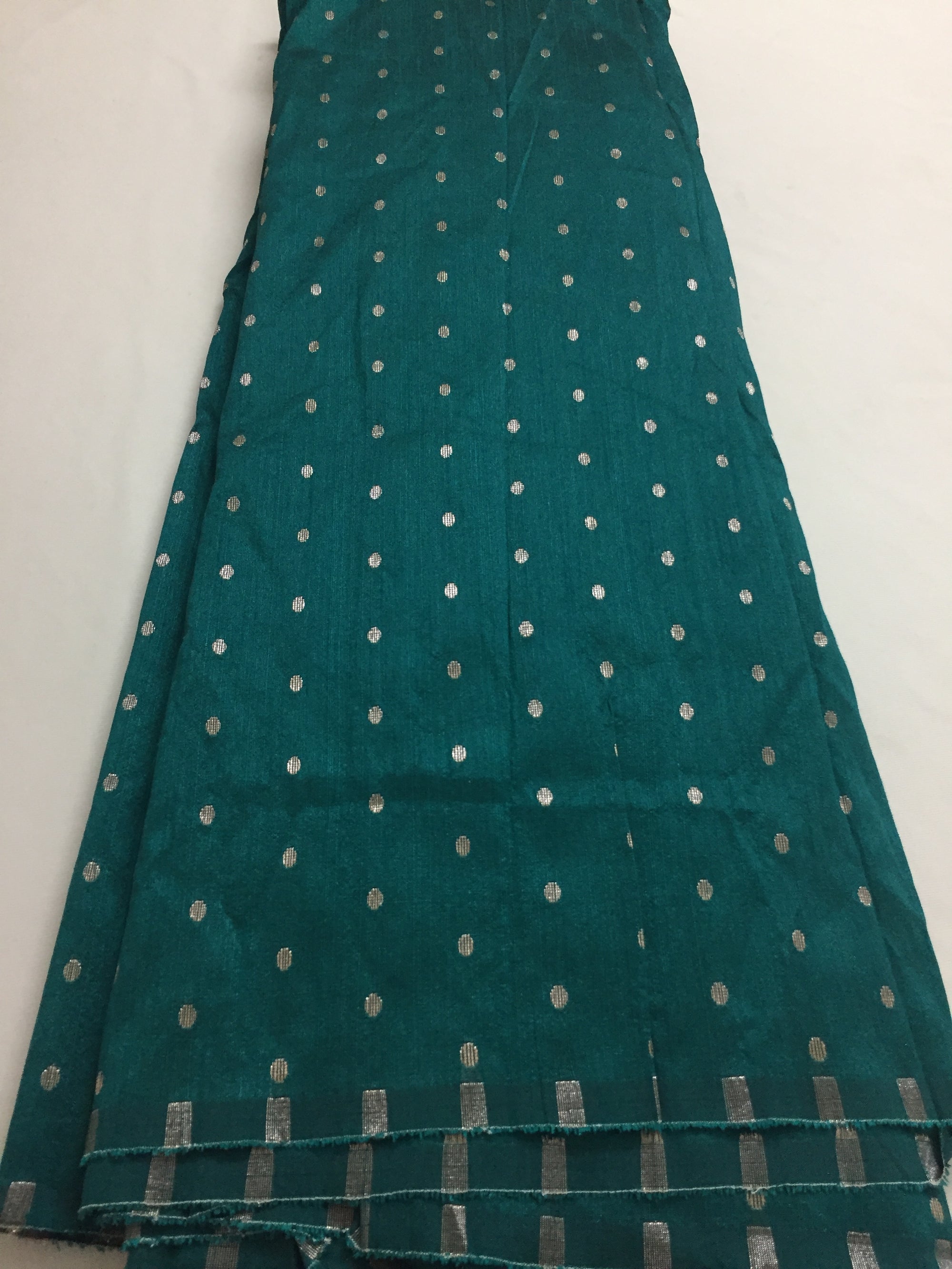 Butti woven semi raw silk fabric