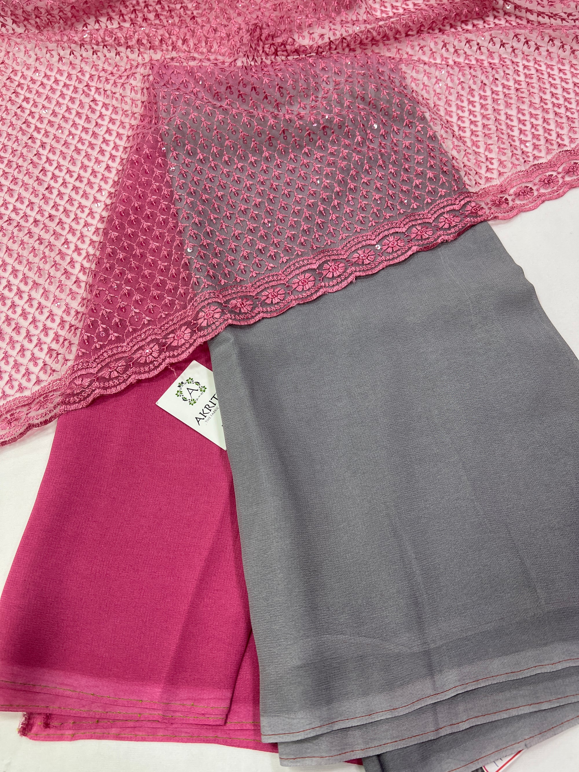 Shaded Georgette saree with embroidered blouse