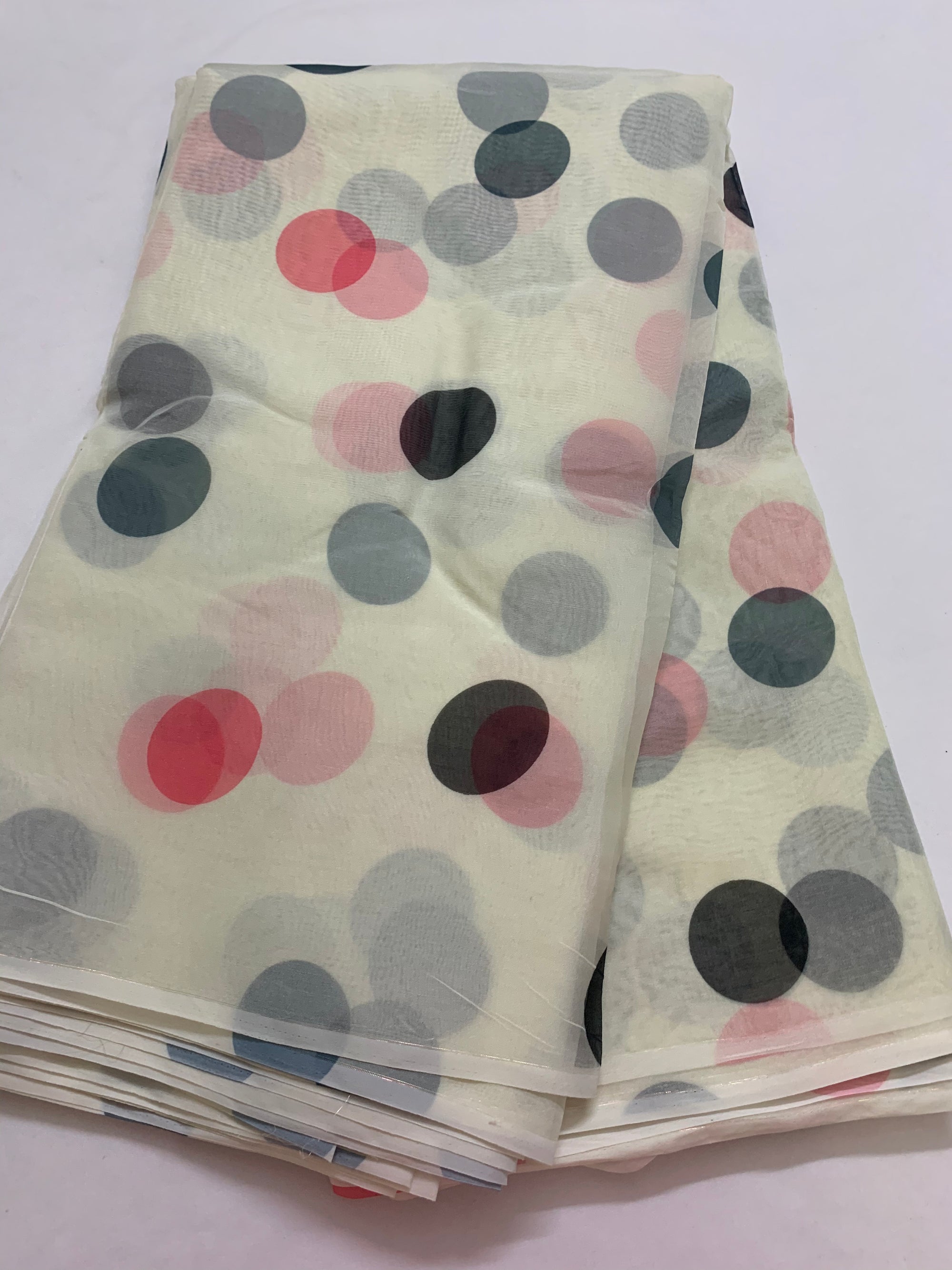 Digital polka Printed organza fabric