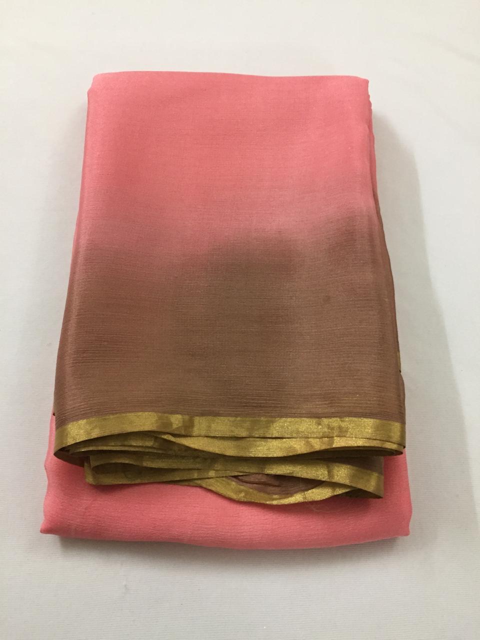 Pure silk chiffon saree