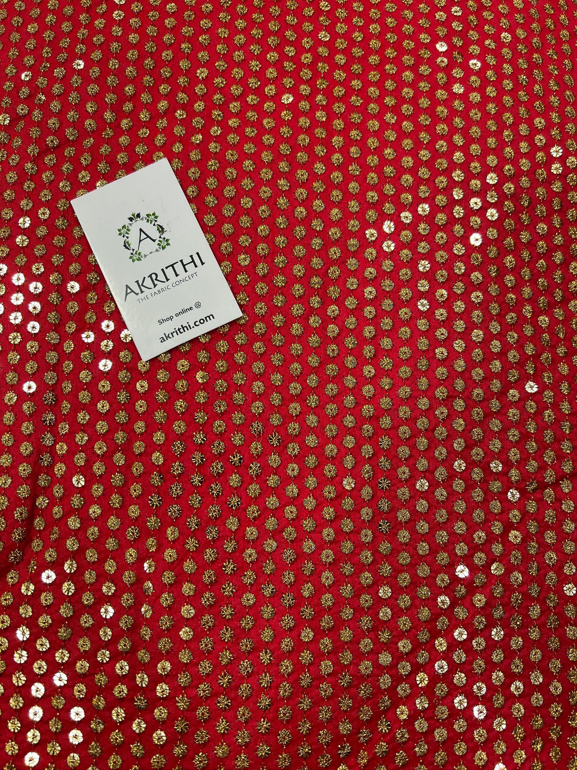 Embroidery on raw silk fabric
