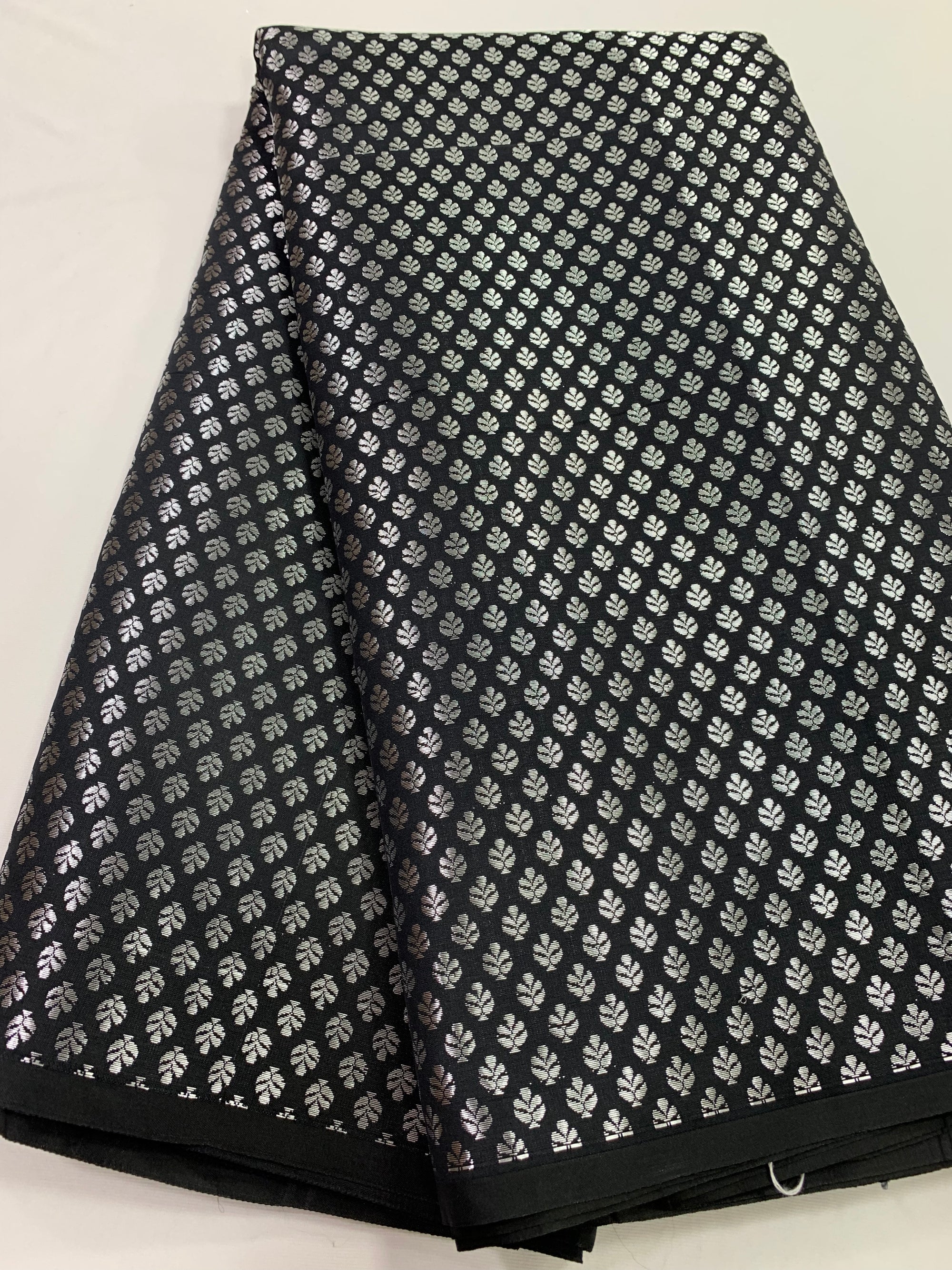 Banarasi brocade fabric with silver zari