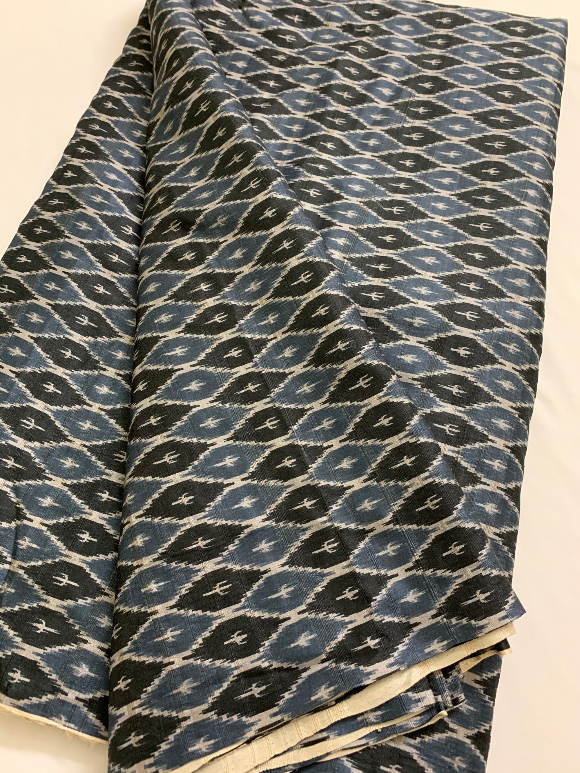 Ikat Printed semi silk fabric