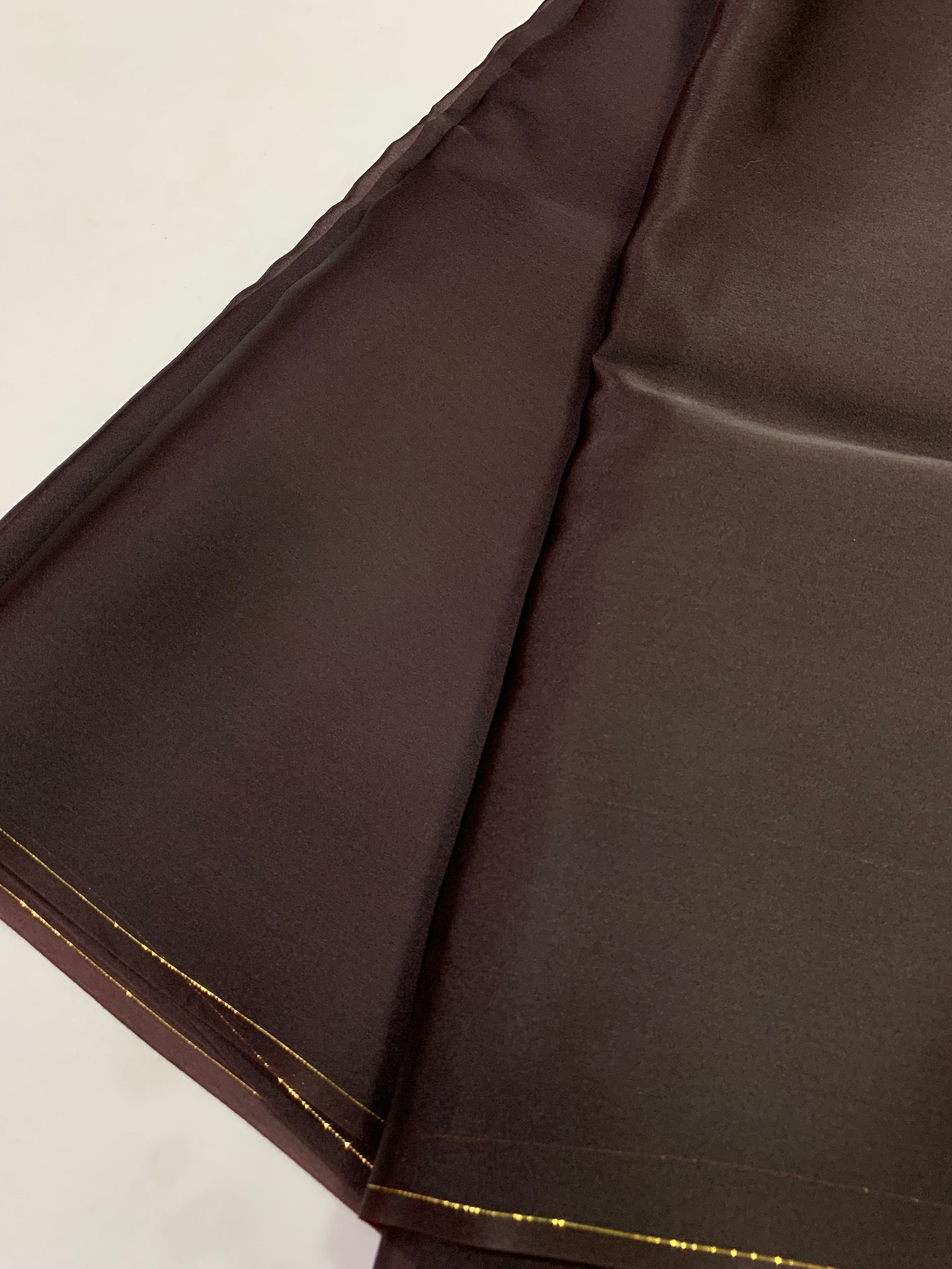 Pure silk satin organza brown saree
