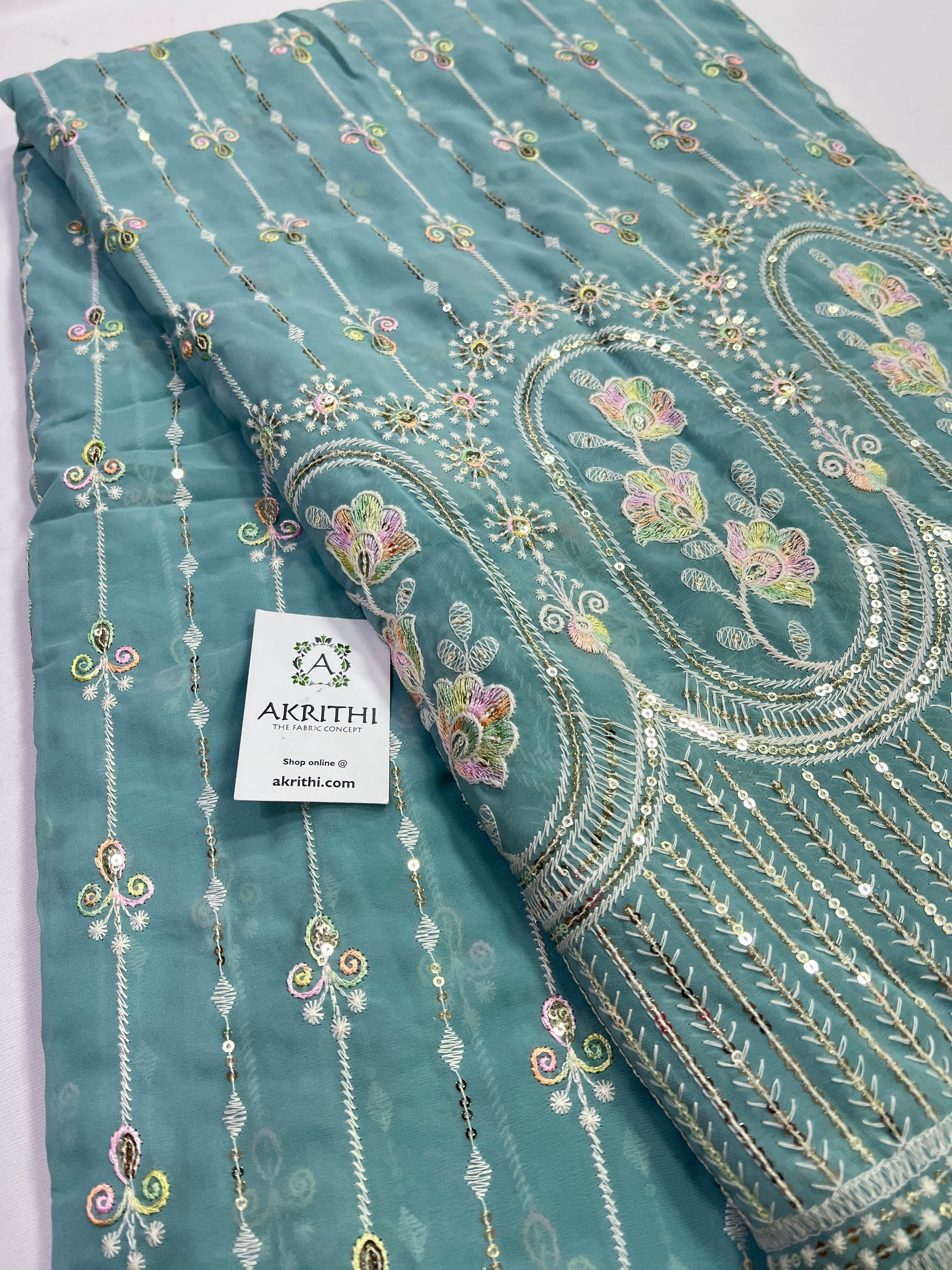 Embroidery on georgette fabric