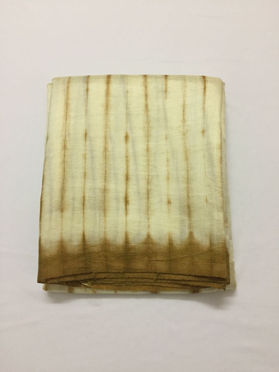 Shibori tie and dye pure raw silk fabric