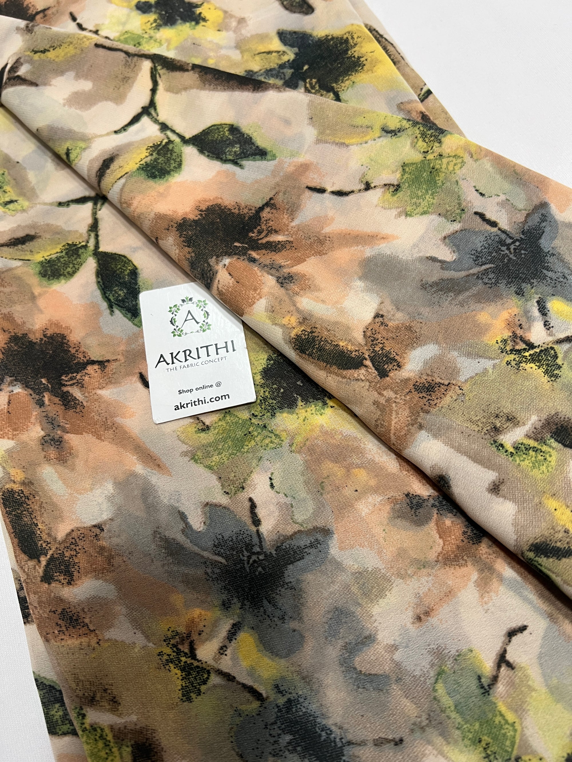 Digital floral printed georgette fabric