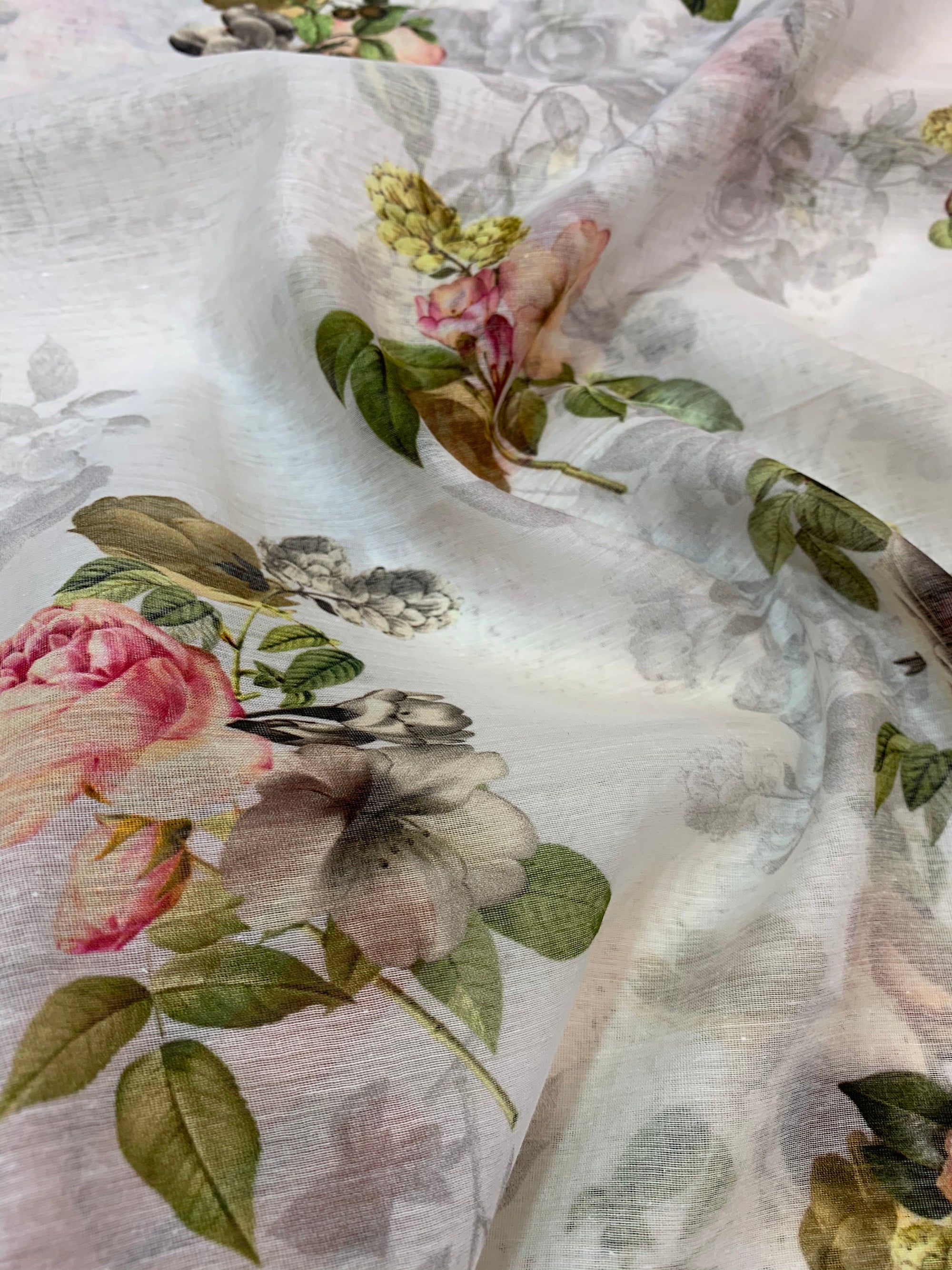 Floral Printed Pure silk cotton fabric