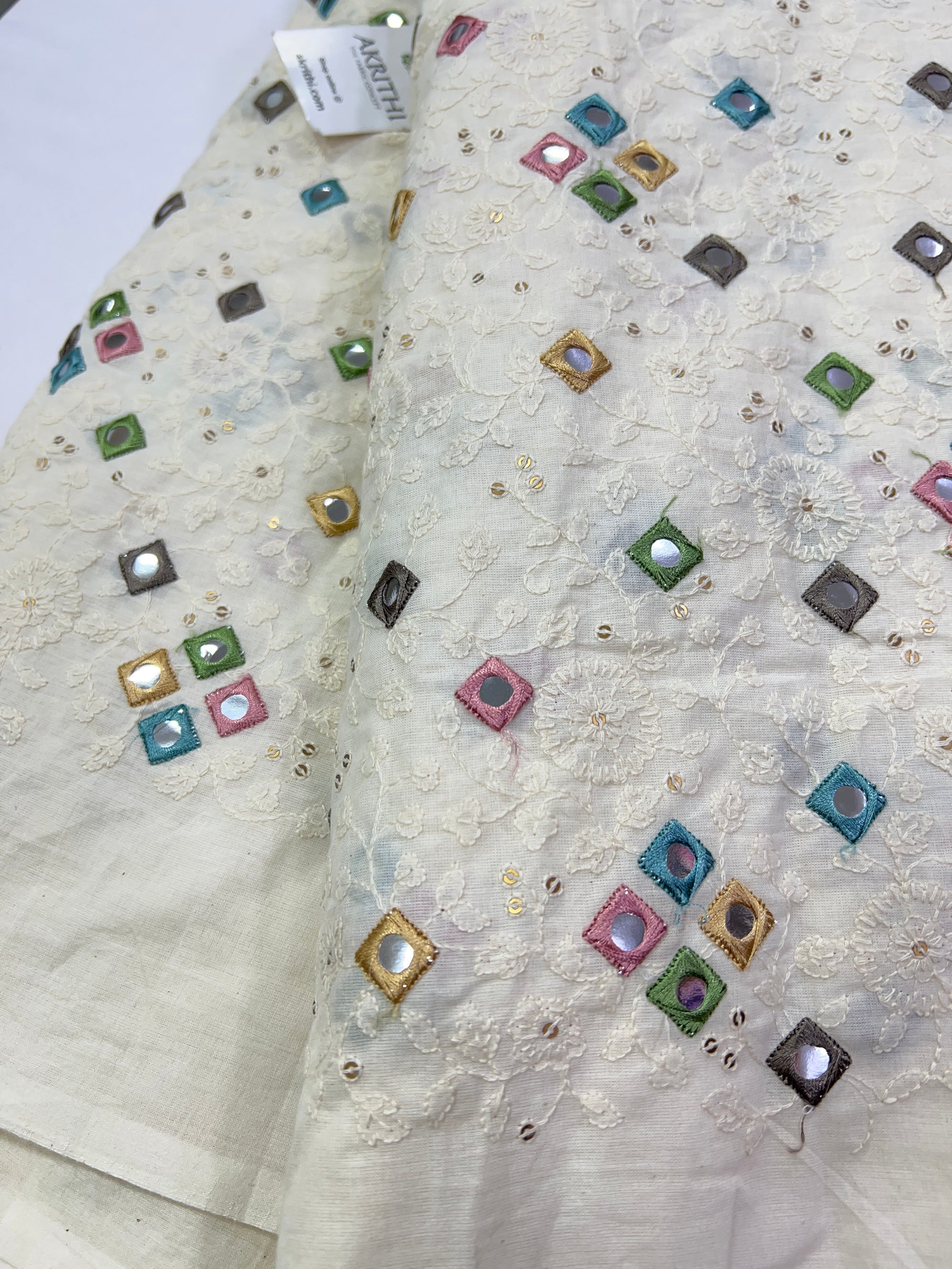 Pure Cotton embroidered fabric