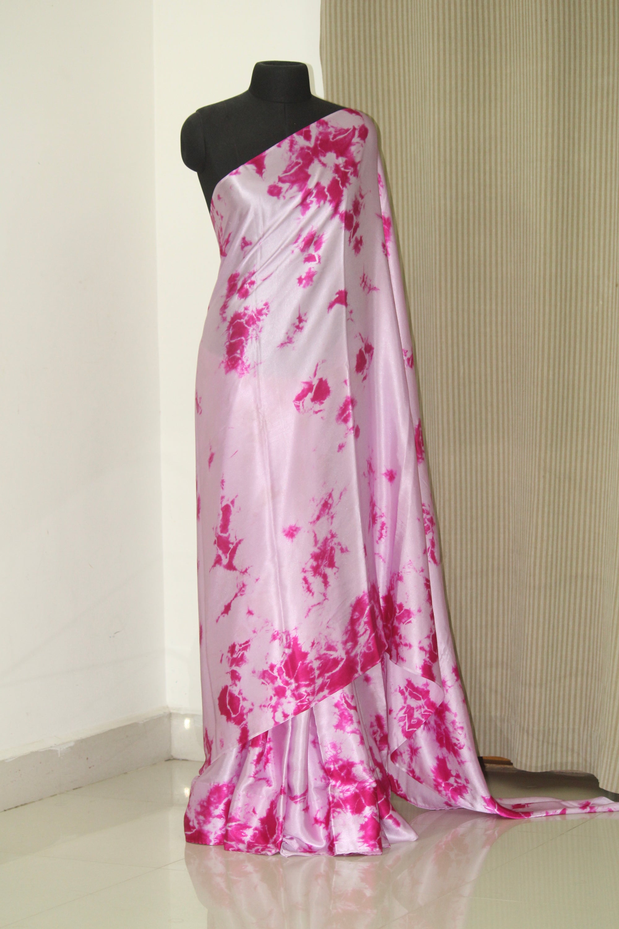 Shibori pure silk satin saree