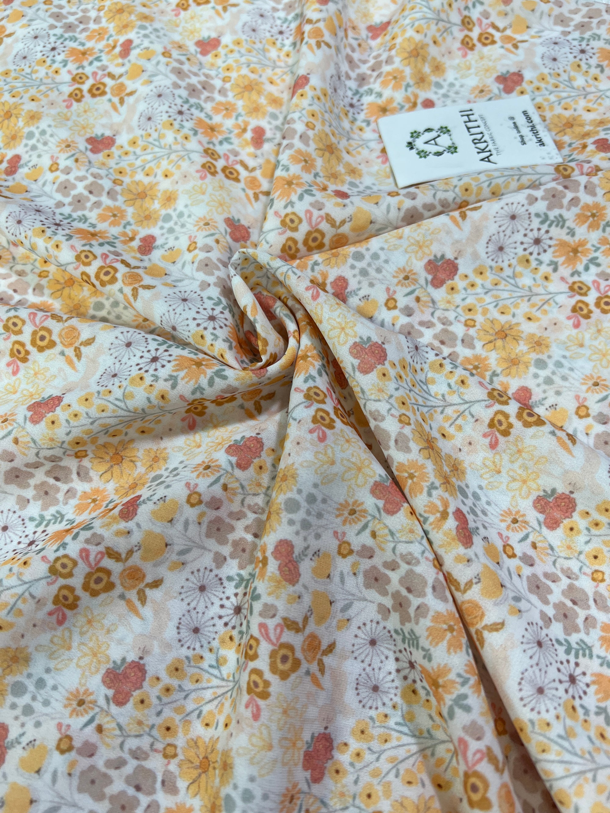 Digital floral printed georgette fabric