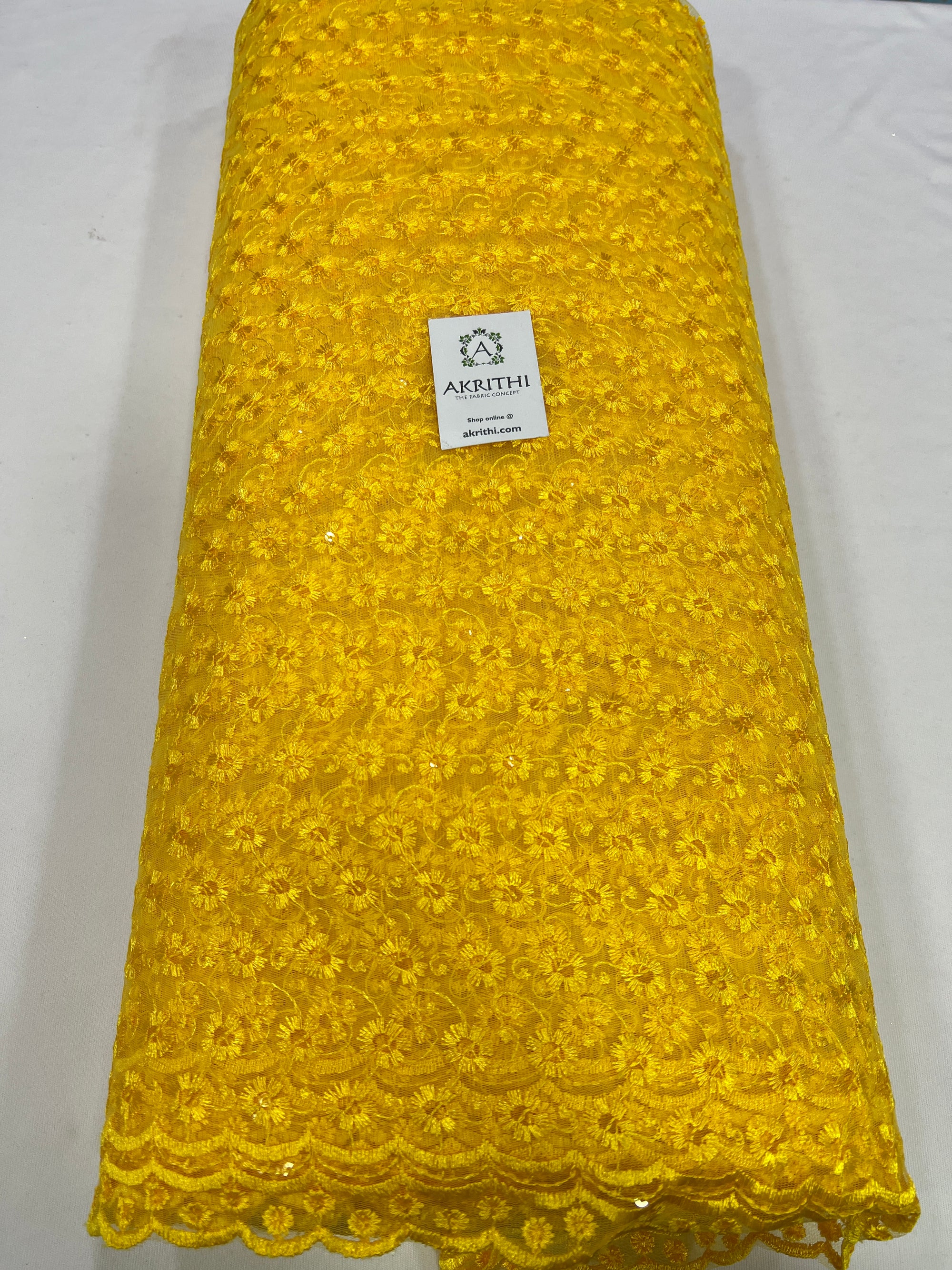 Embroidery on net fabric