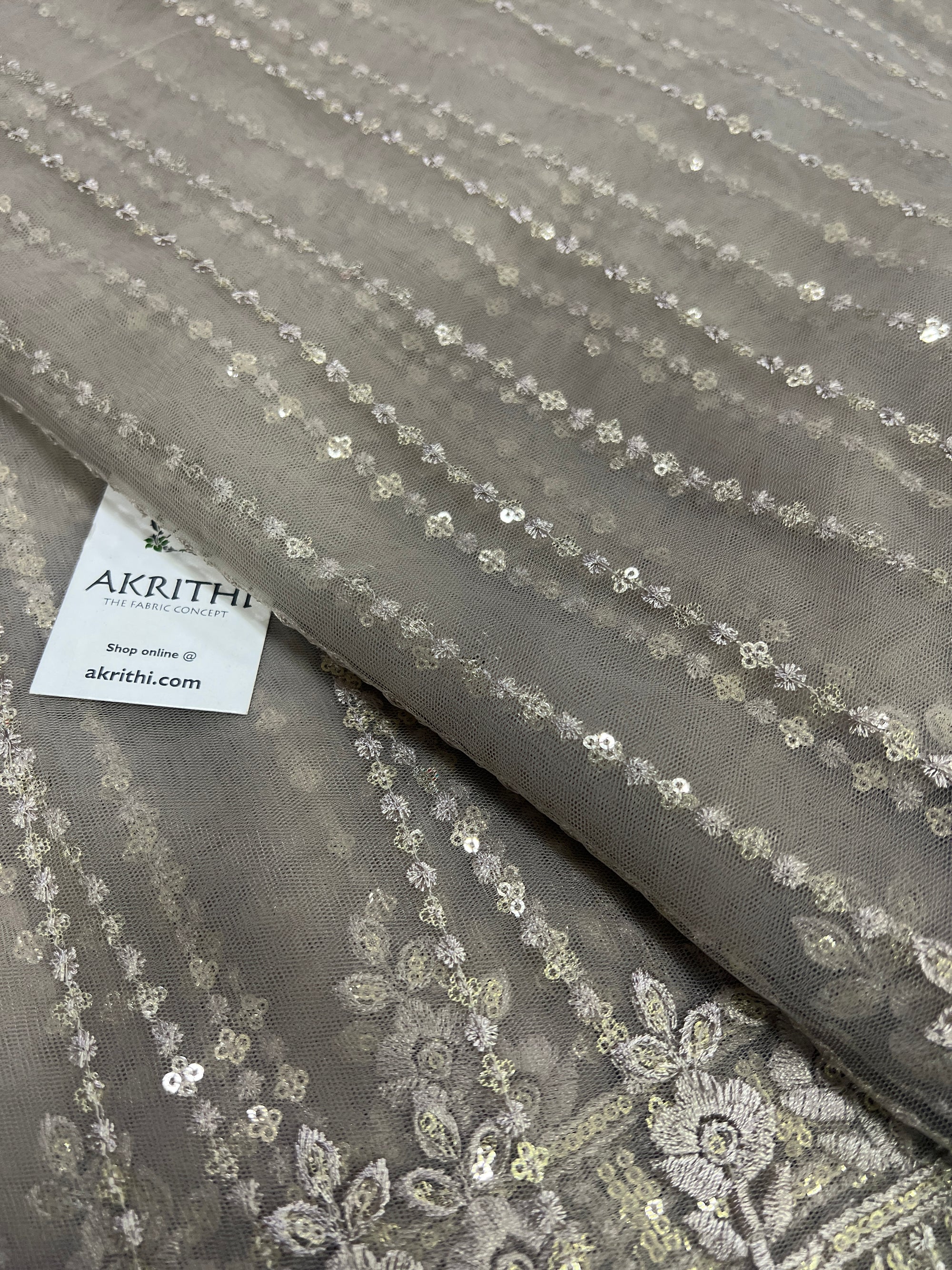 Embroidery on net fabric
