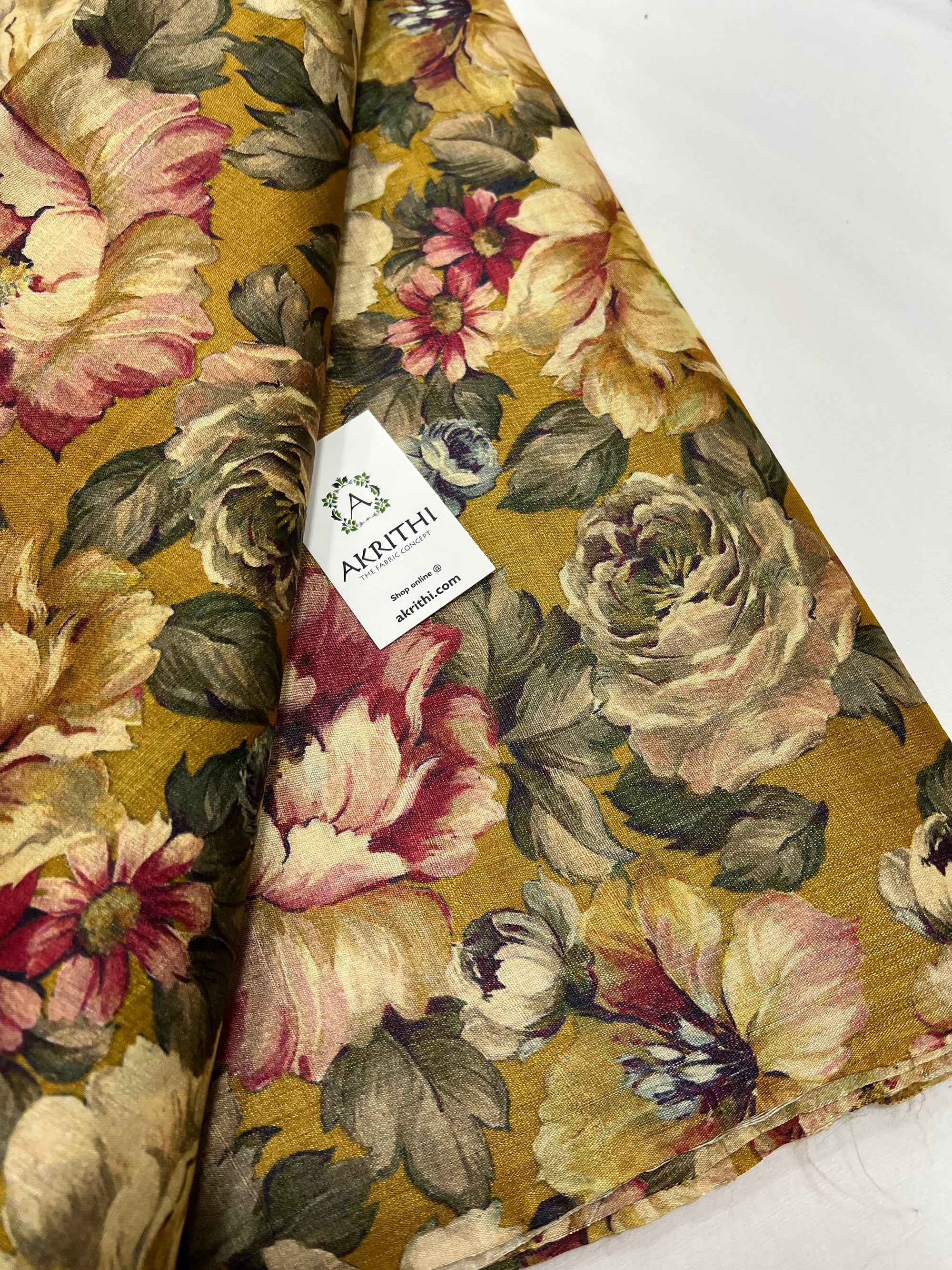 Digital Printed handloom pure tussar silk fabric