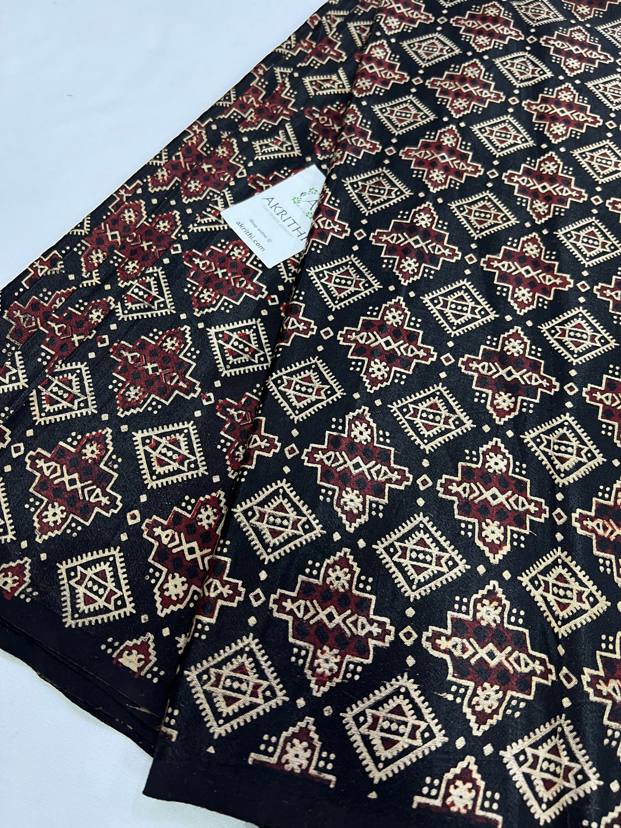 Printed gaji silk fabric