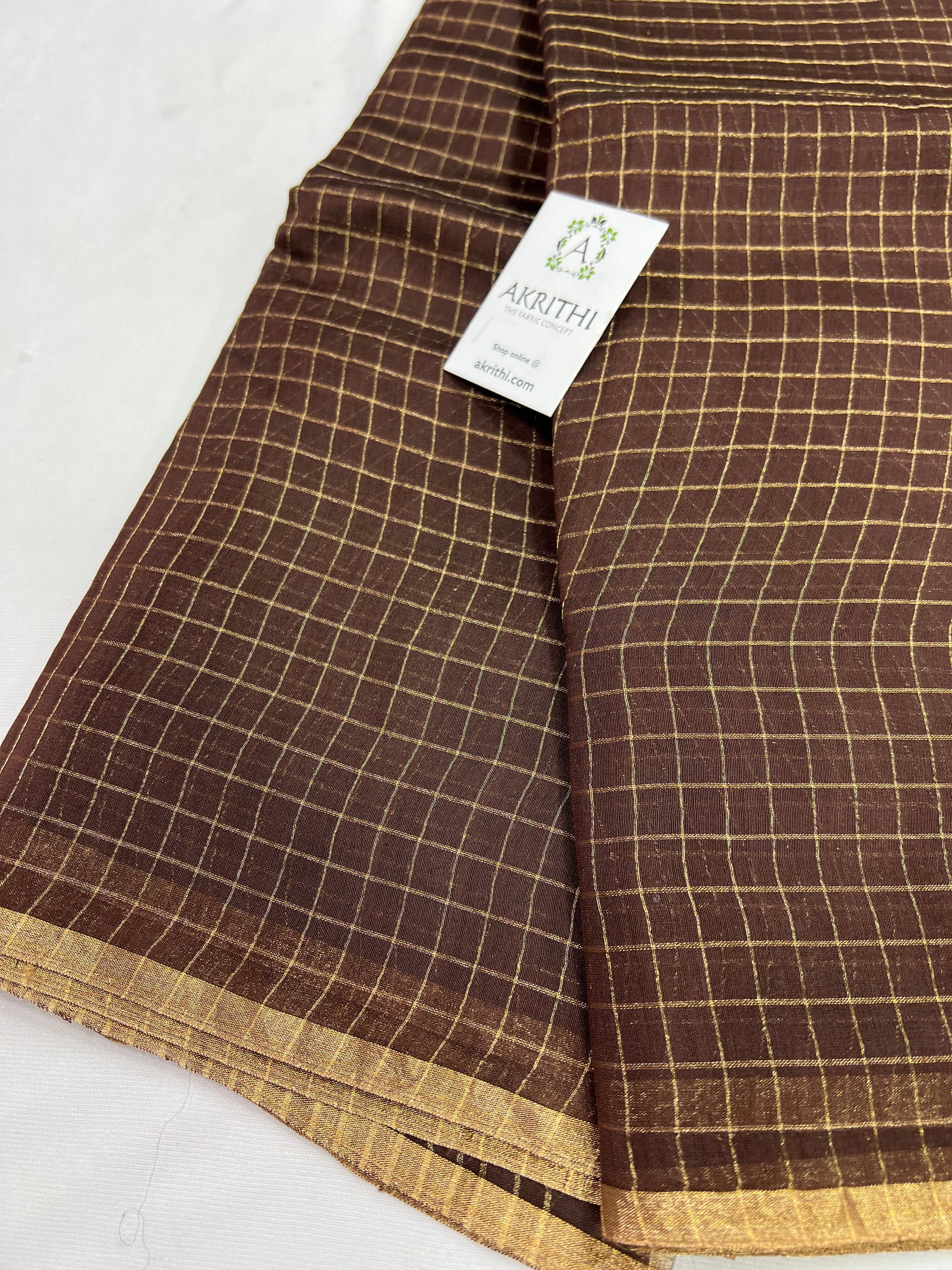 Pure chanderi checks saree
