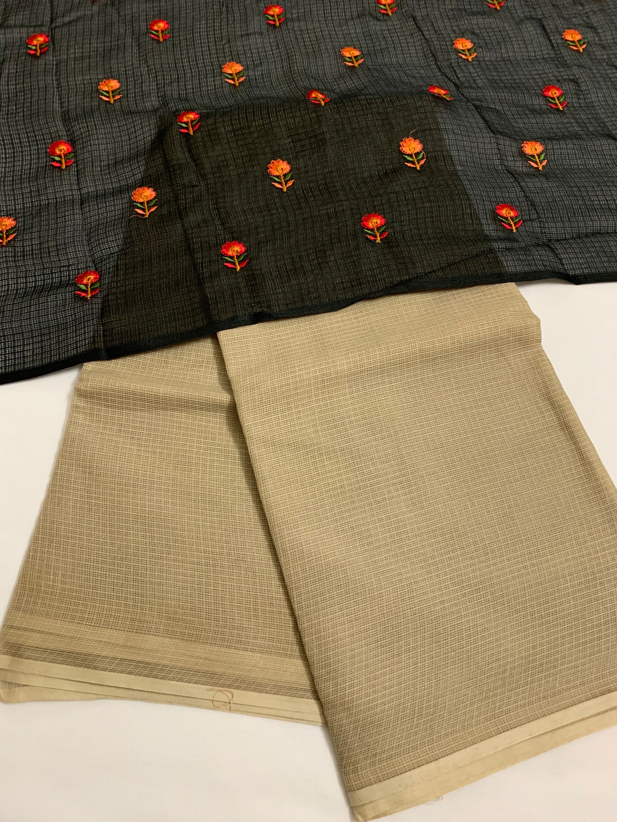 Kota doriya saree with embroidered blouse