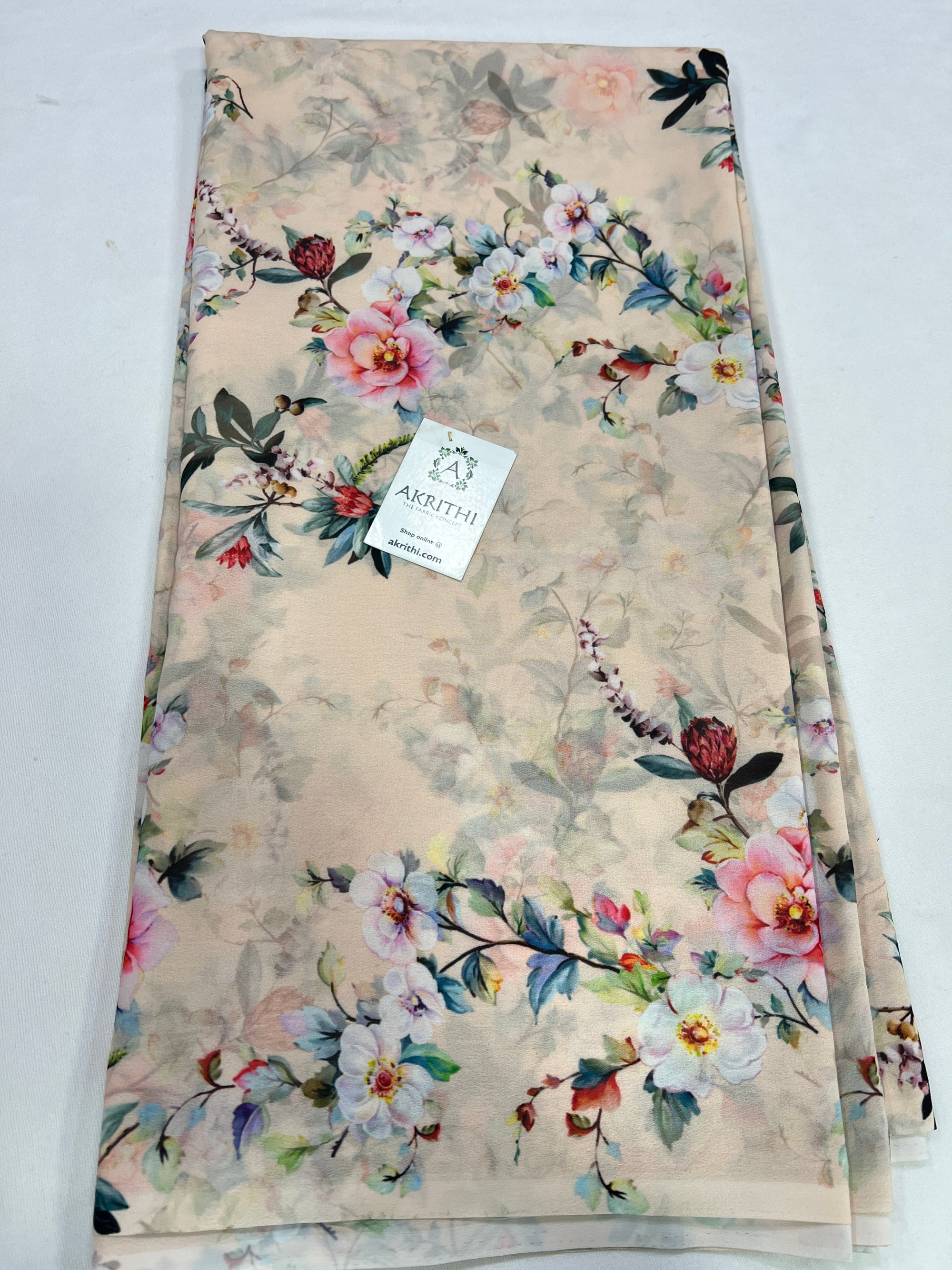 Digital floral printed georgette fabric