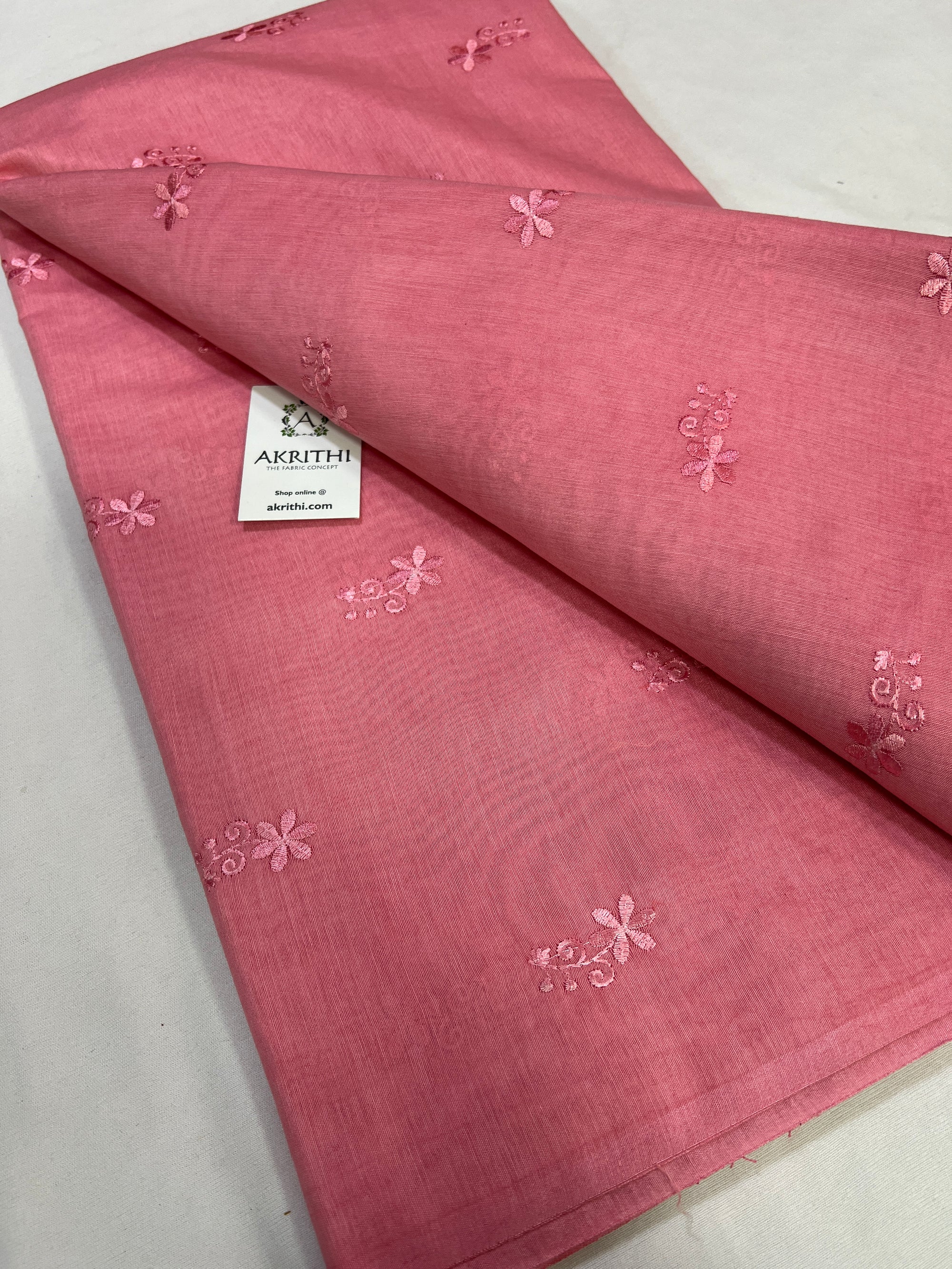 Chanderi embroidered fabric