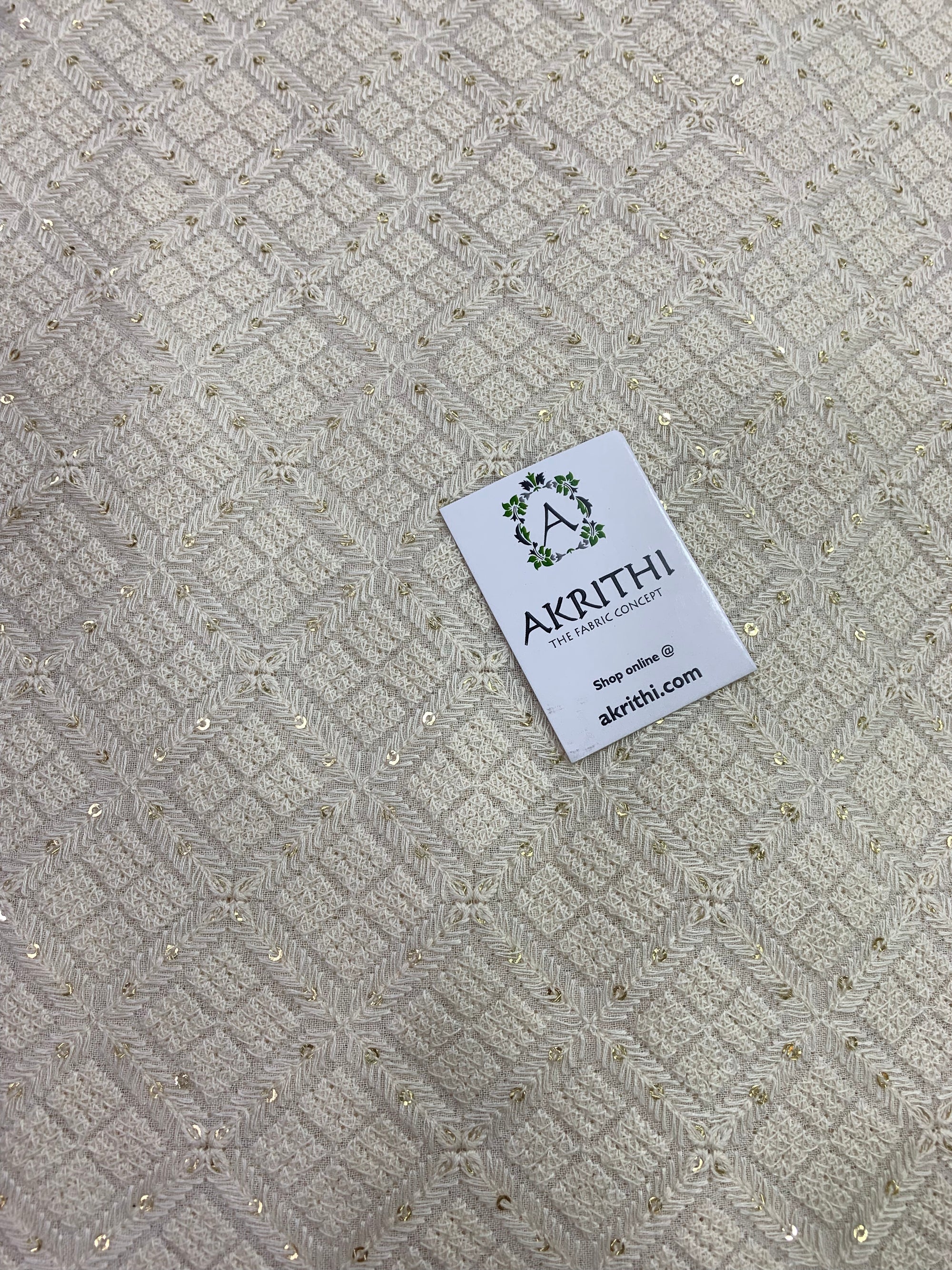Embroidery on dyeable pure georgette fabric