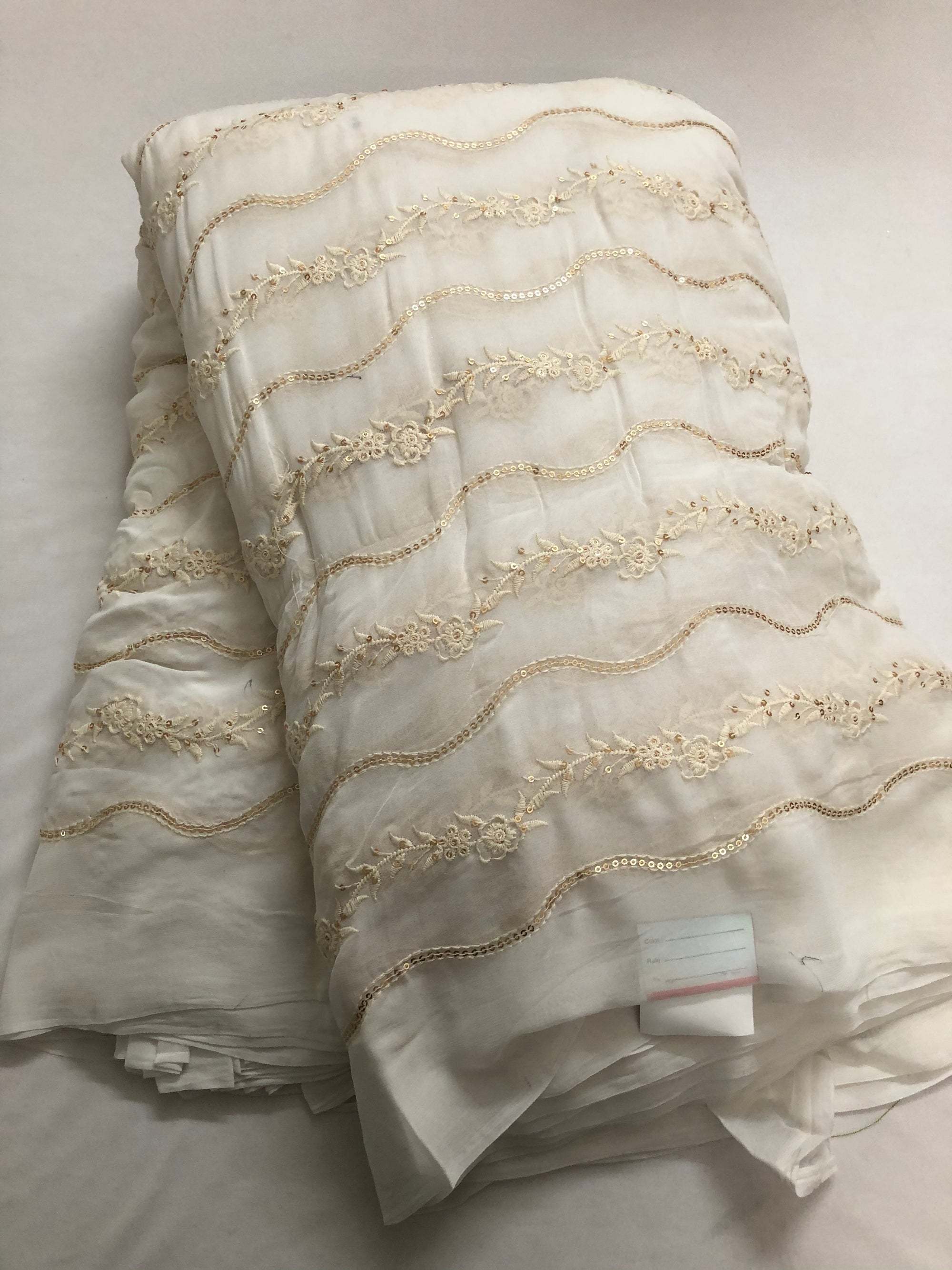 Embroidery on georgette fabric