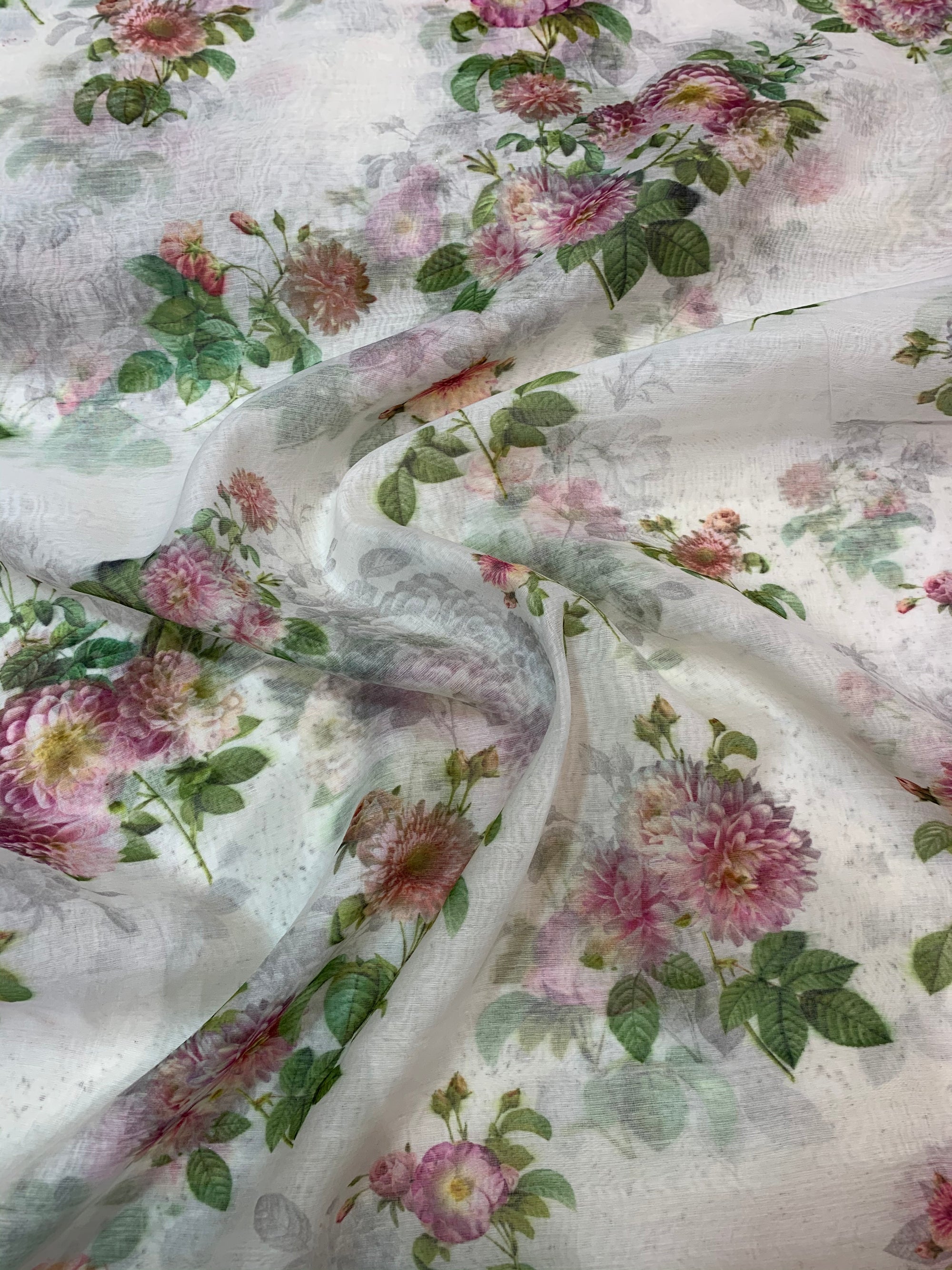 Floral Printed Pure silk cotton fabric