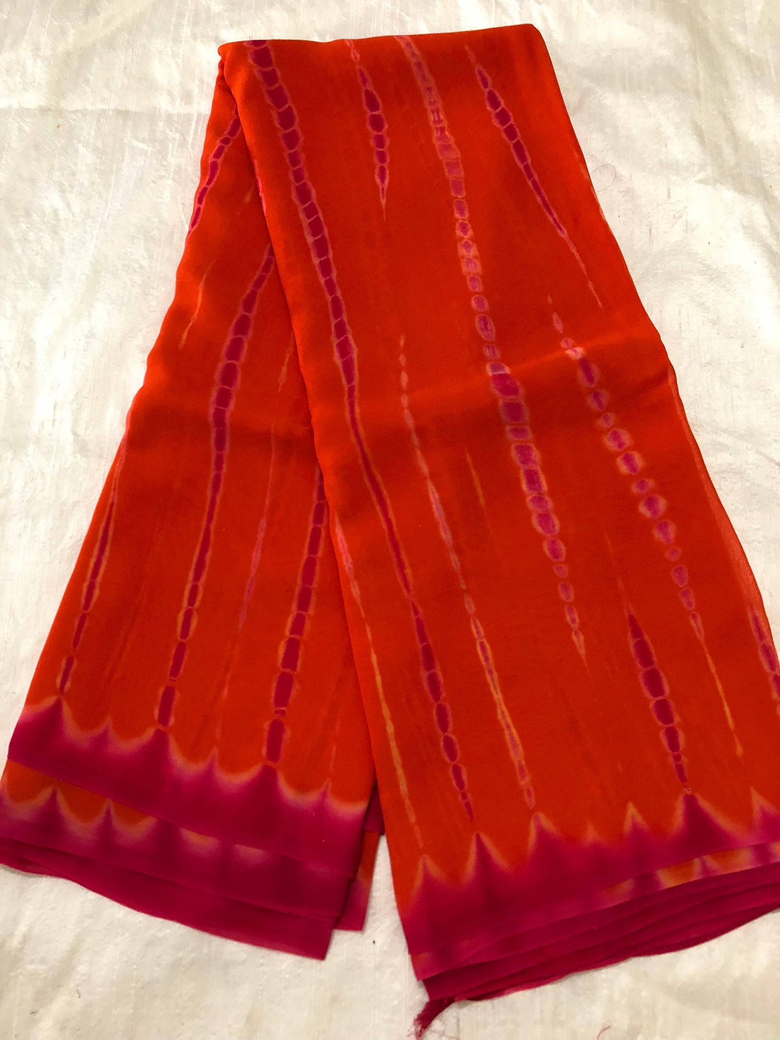 Shibori tie and dye pure georgette saree