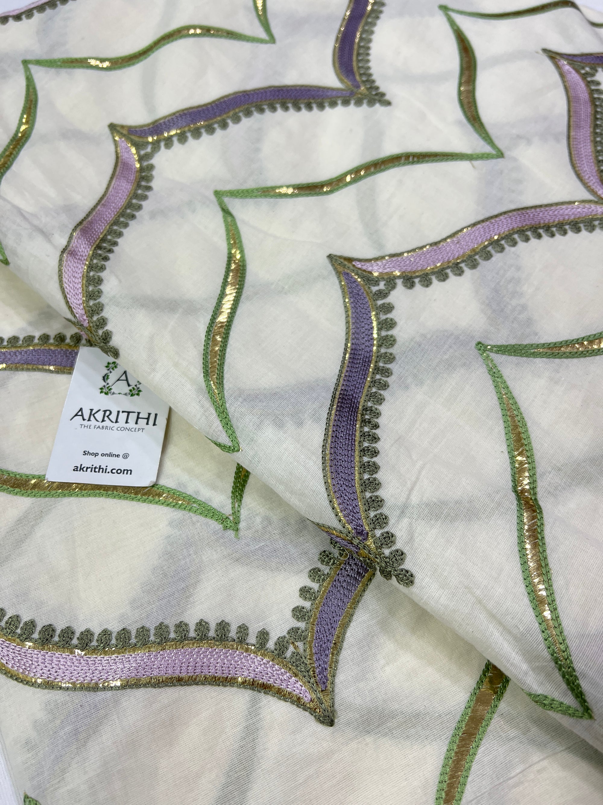 Pure Cotton embroidered fabric