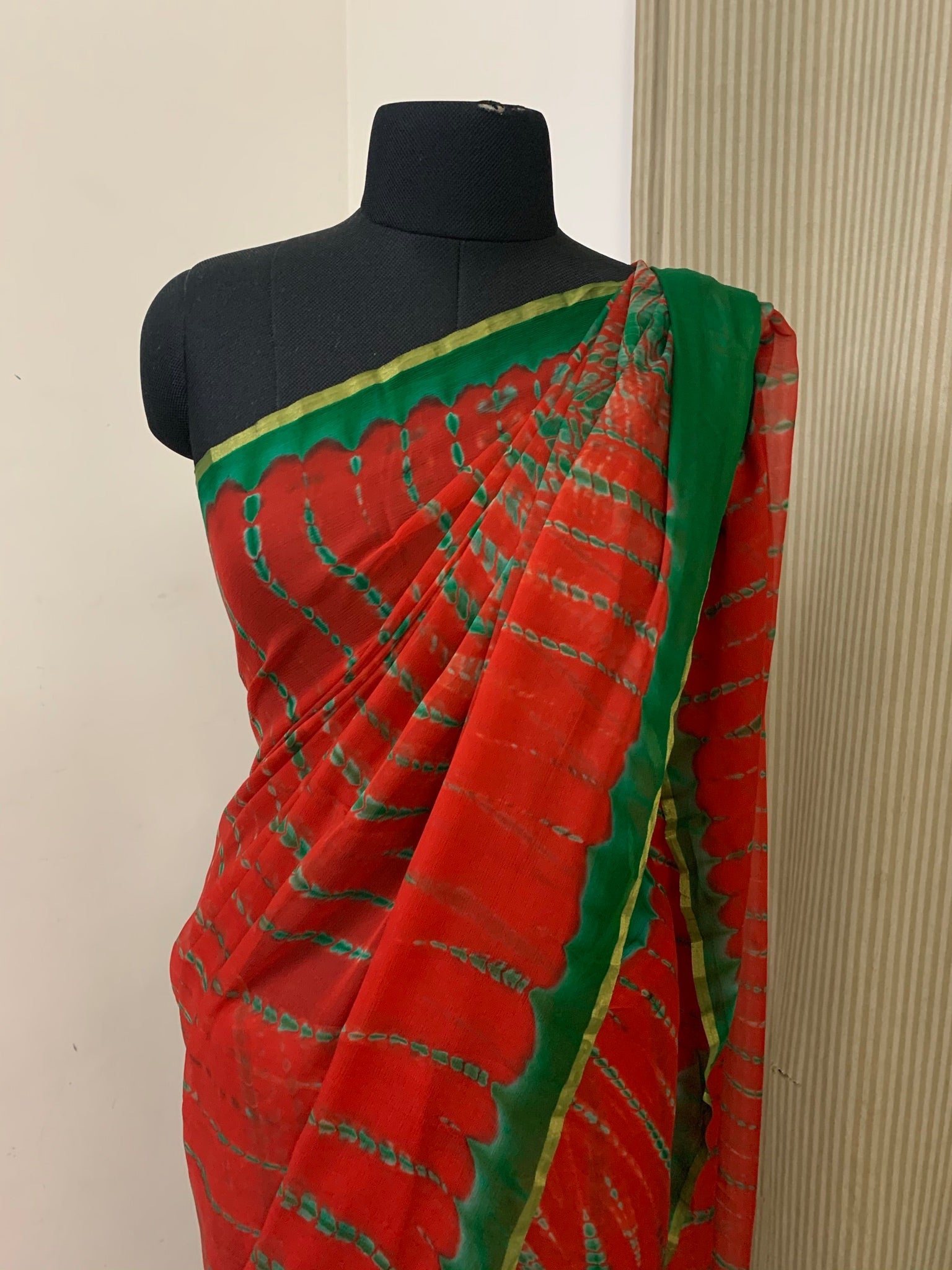 PURE CHIFFON SHIBORI TIE AND DYE SAREE
