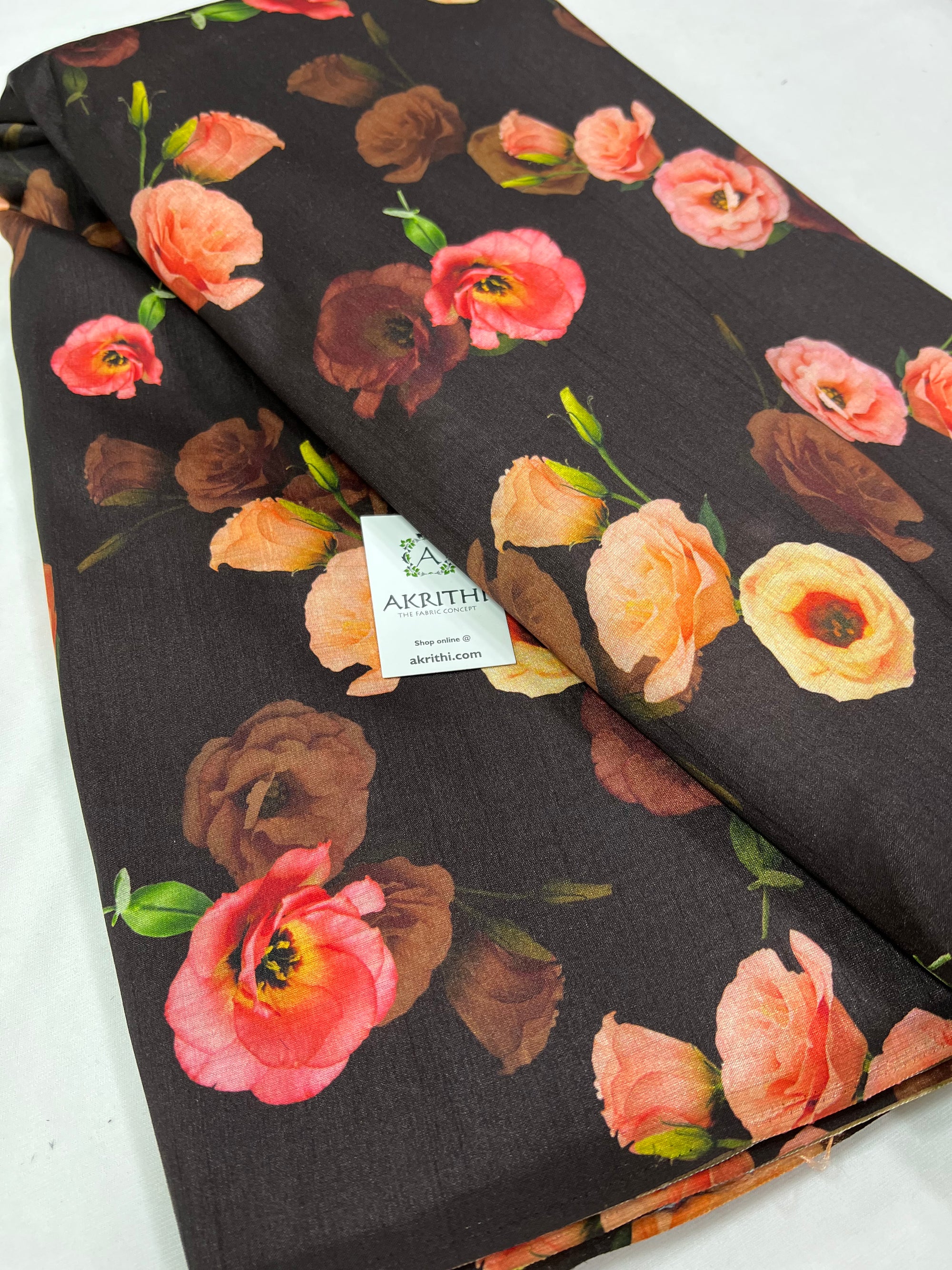 Printed silk fabric