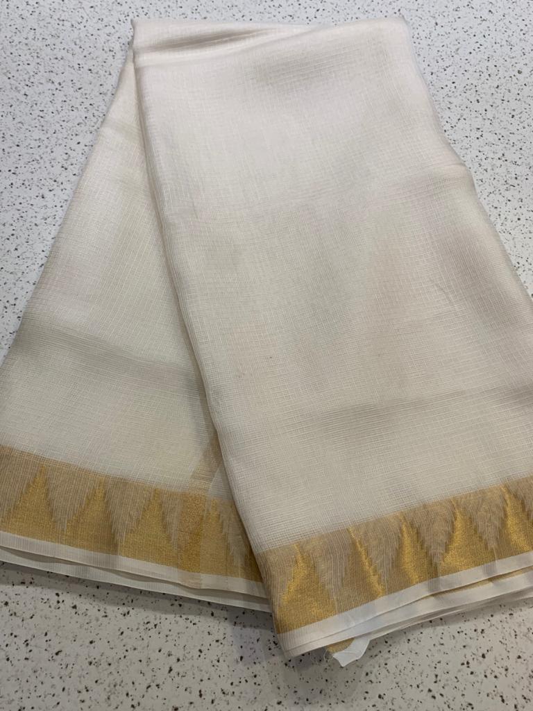 Pure kota silk saree with temple border