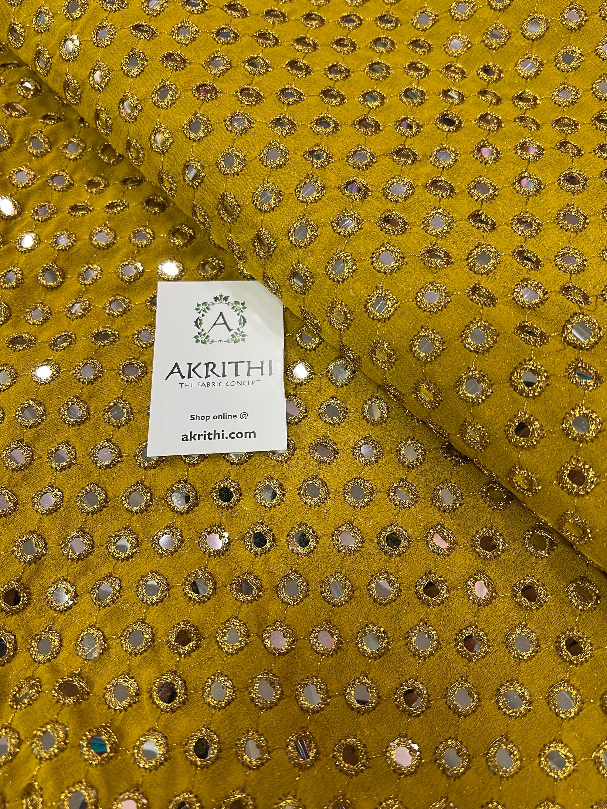 Mirror Embroidery on Georgette fabric