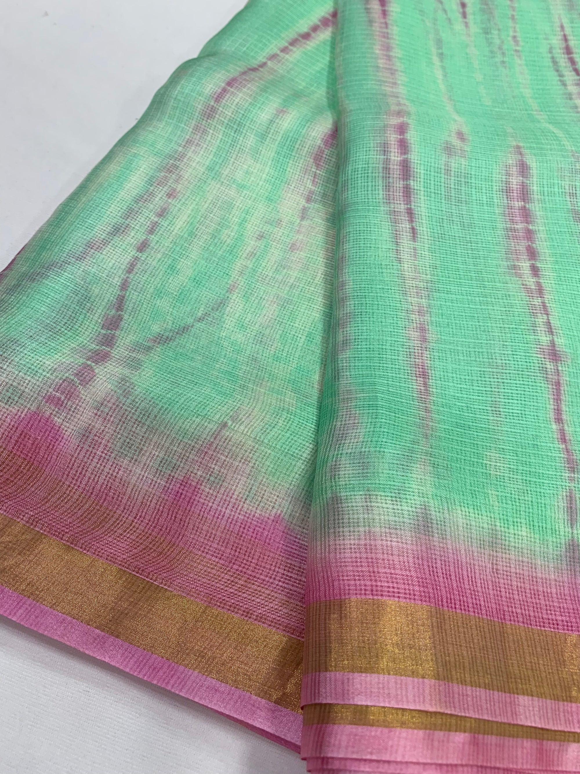 Tie and dye pure kota silk saree