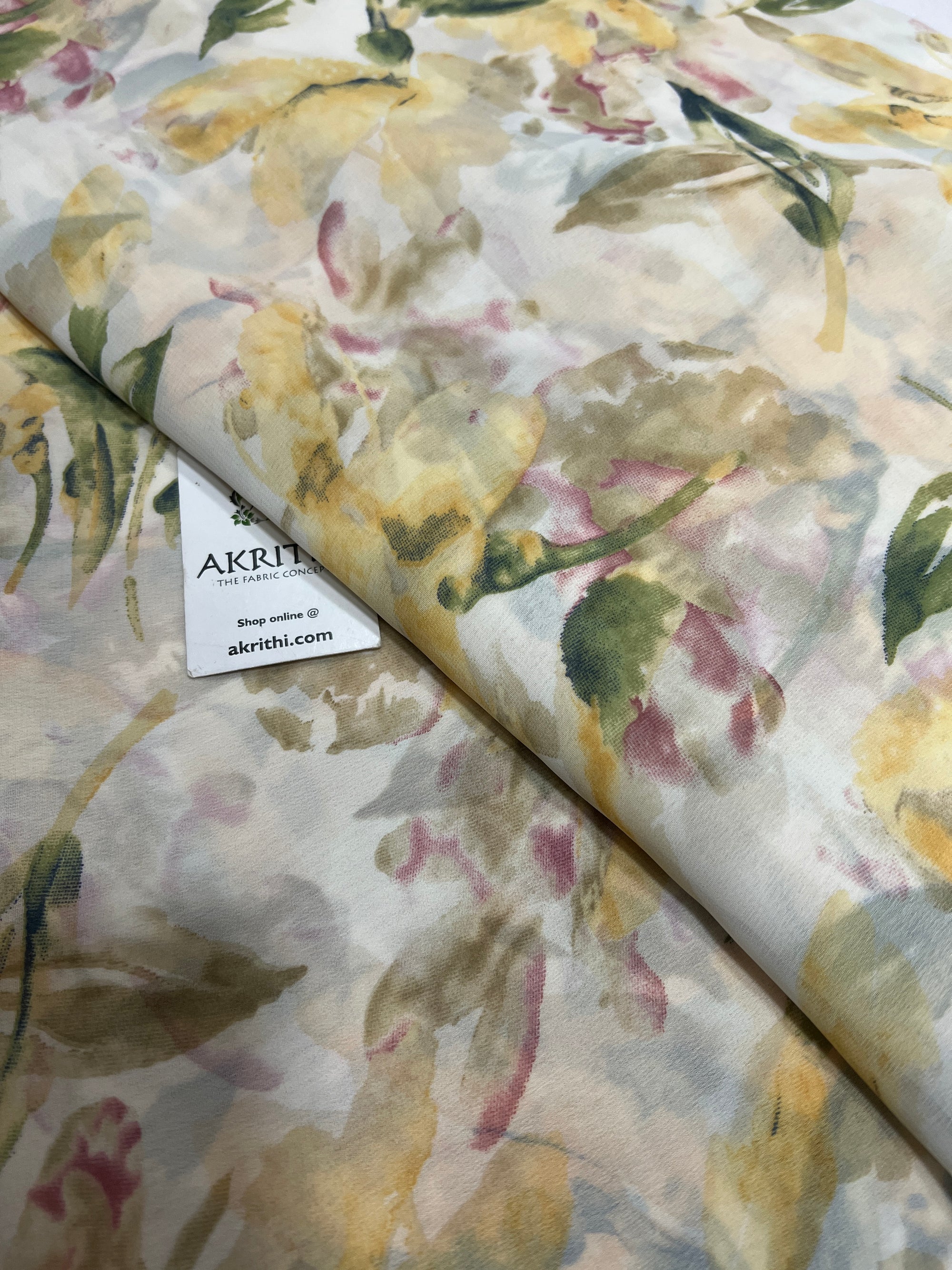 Digital floral printed georgette fabric