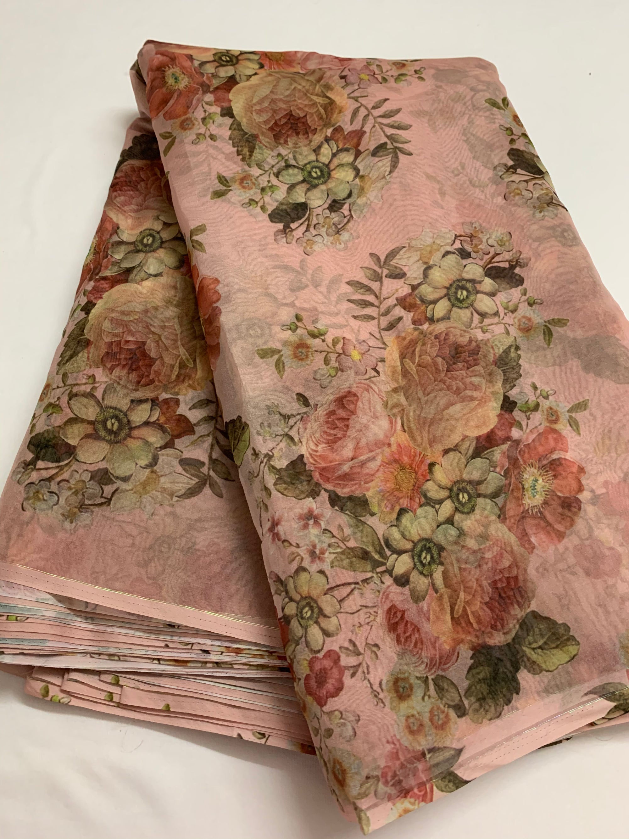 Digital floral Printed organza fabric