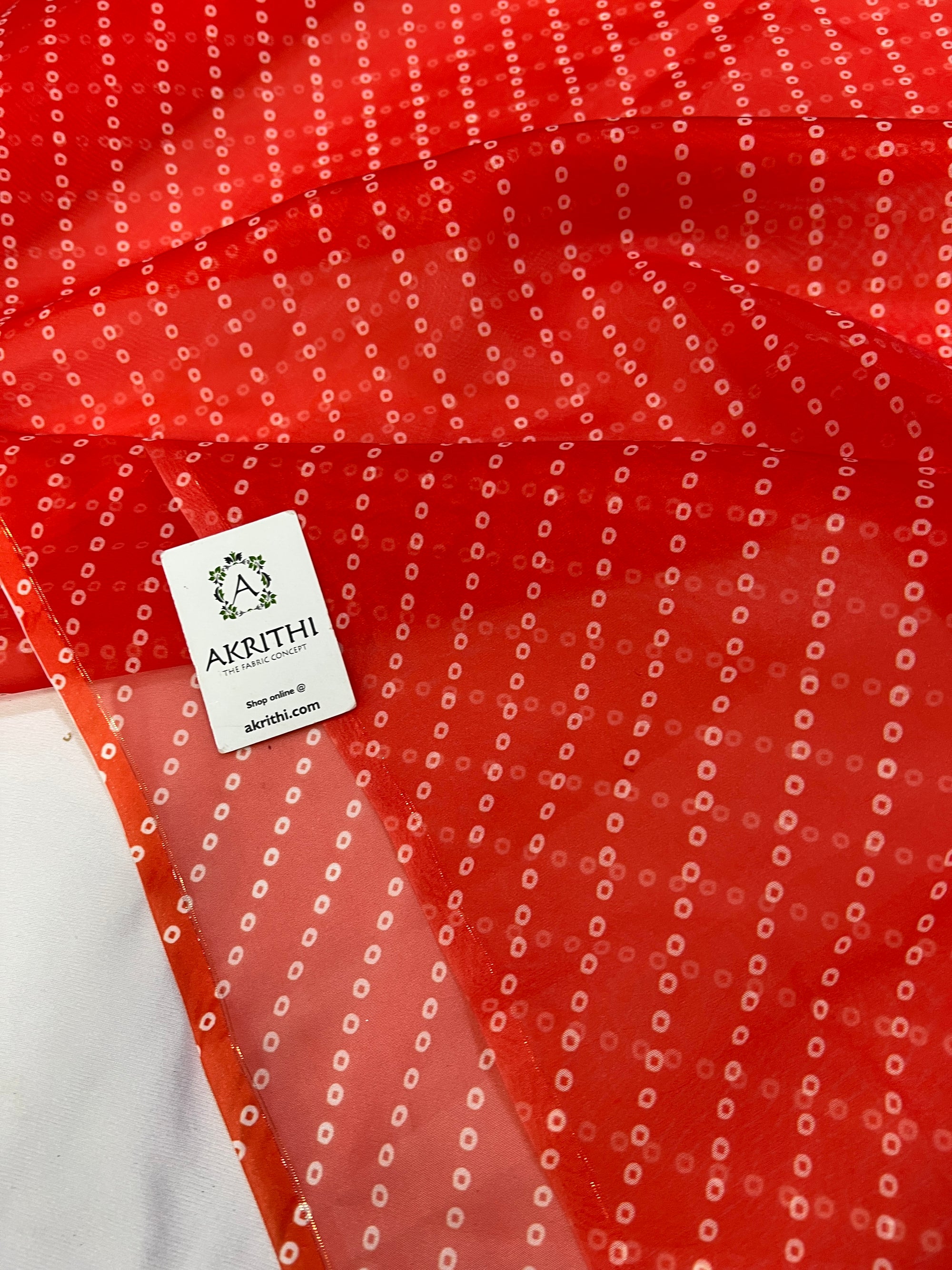 Bandhani Printed organza fabric
