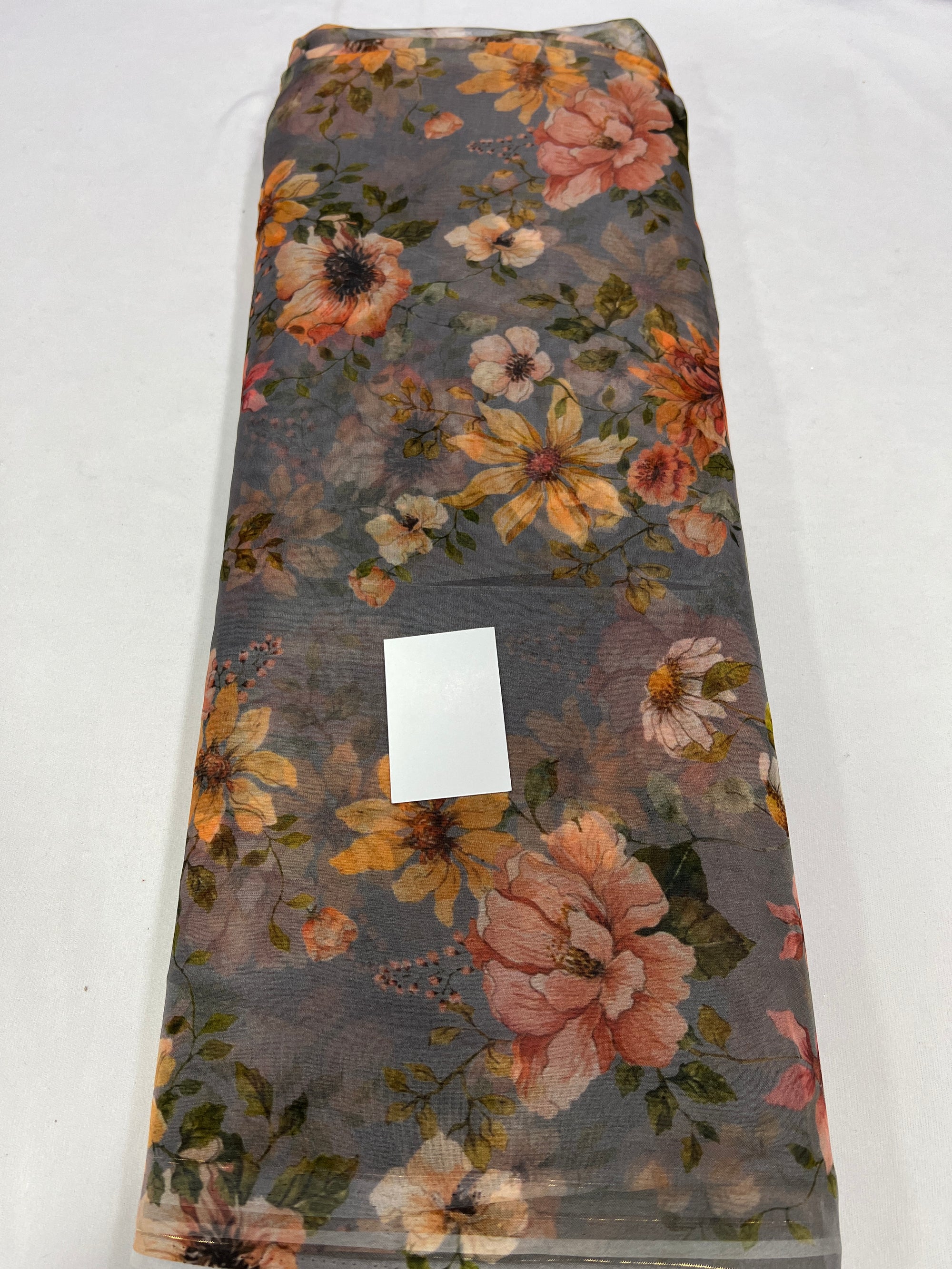 Digital floral Printed organza fabric